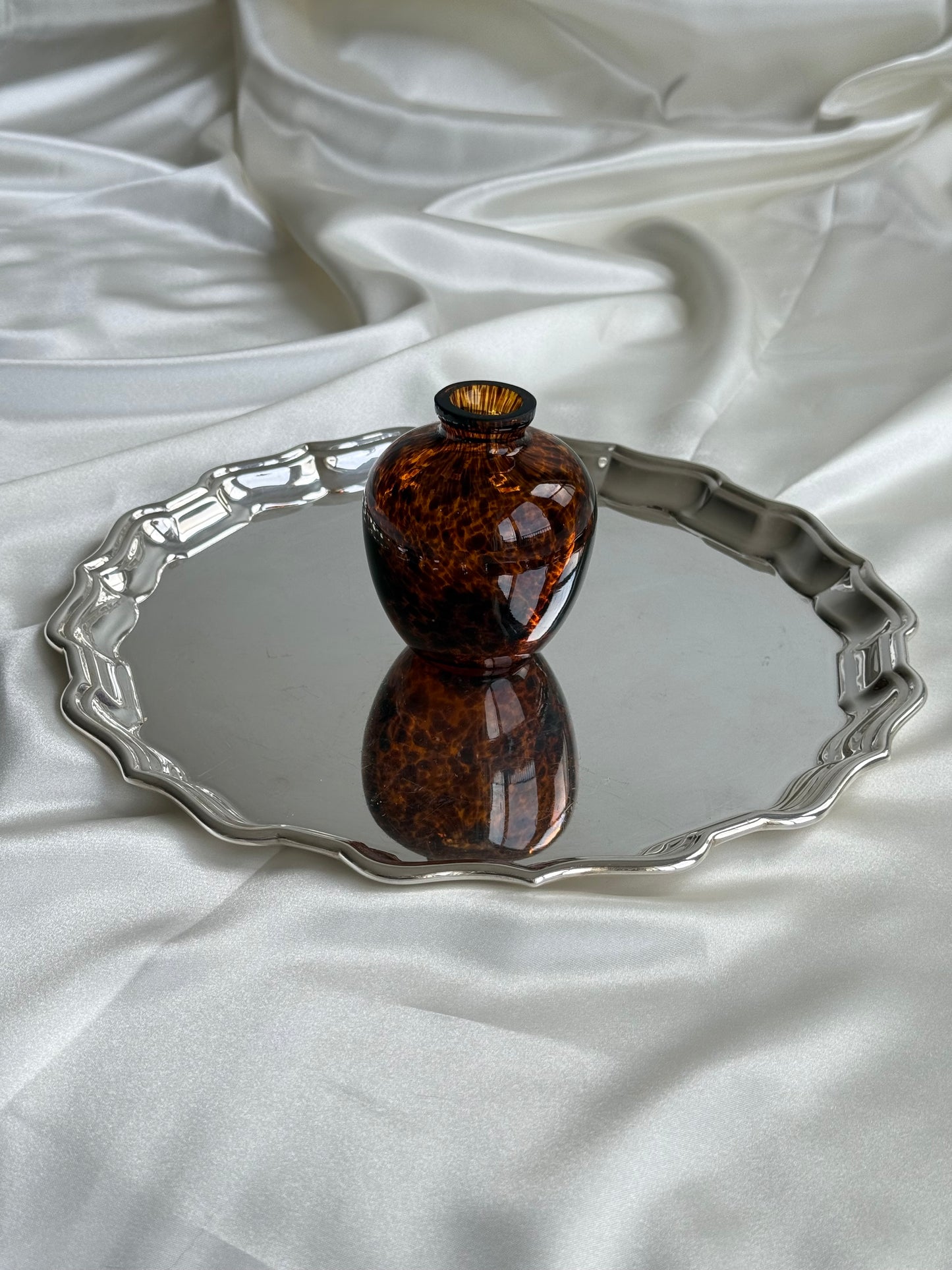 Vintage Tortoiseshell Glass Vase