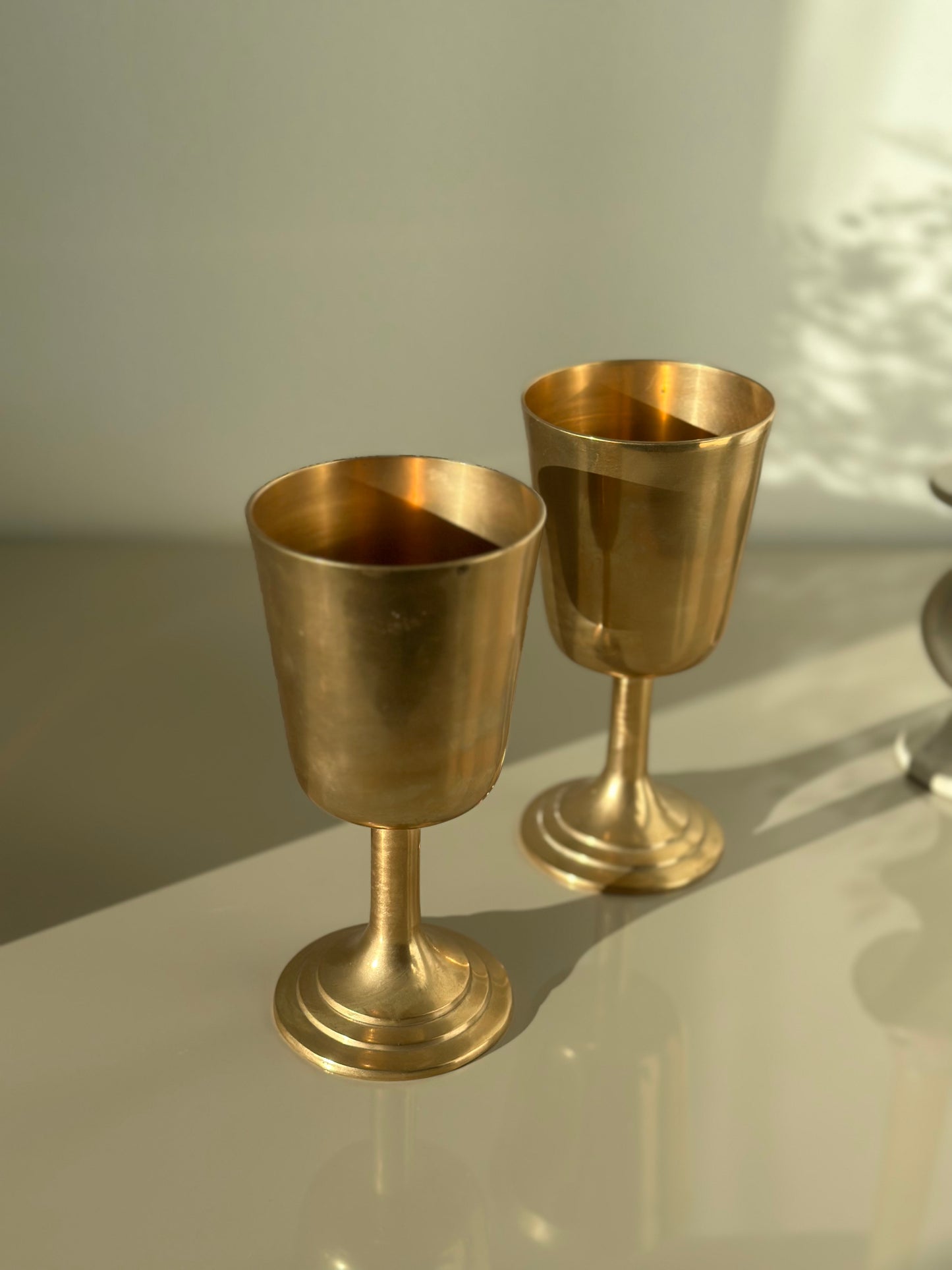 Vintage brass goblets