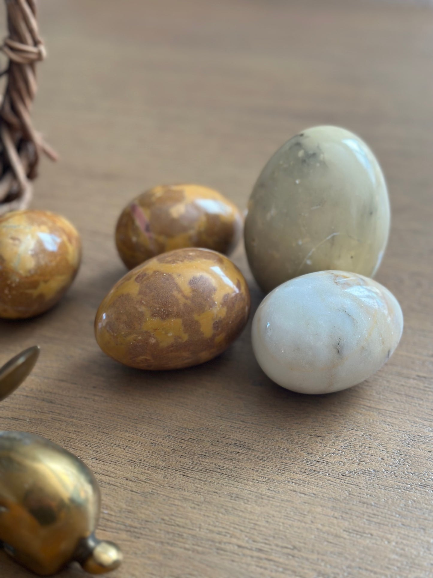 Three marble eggs