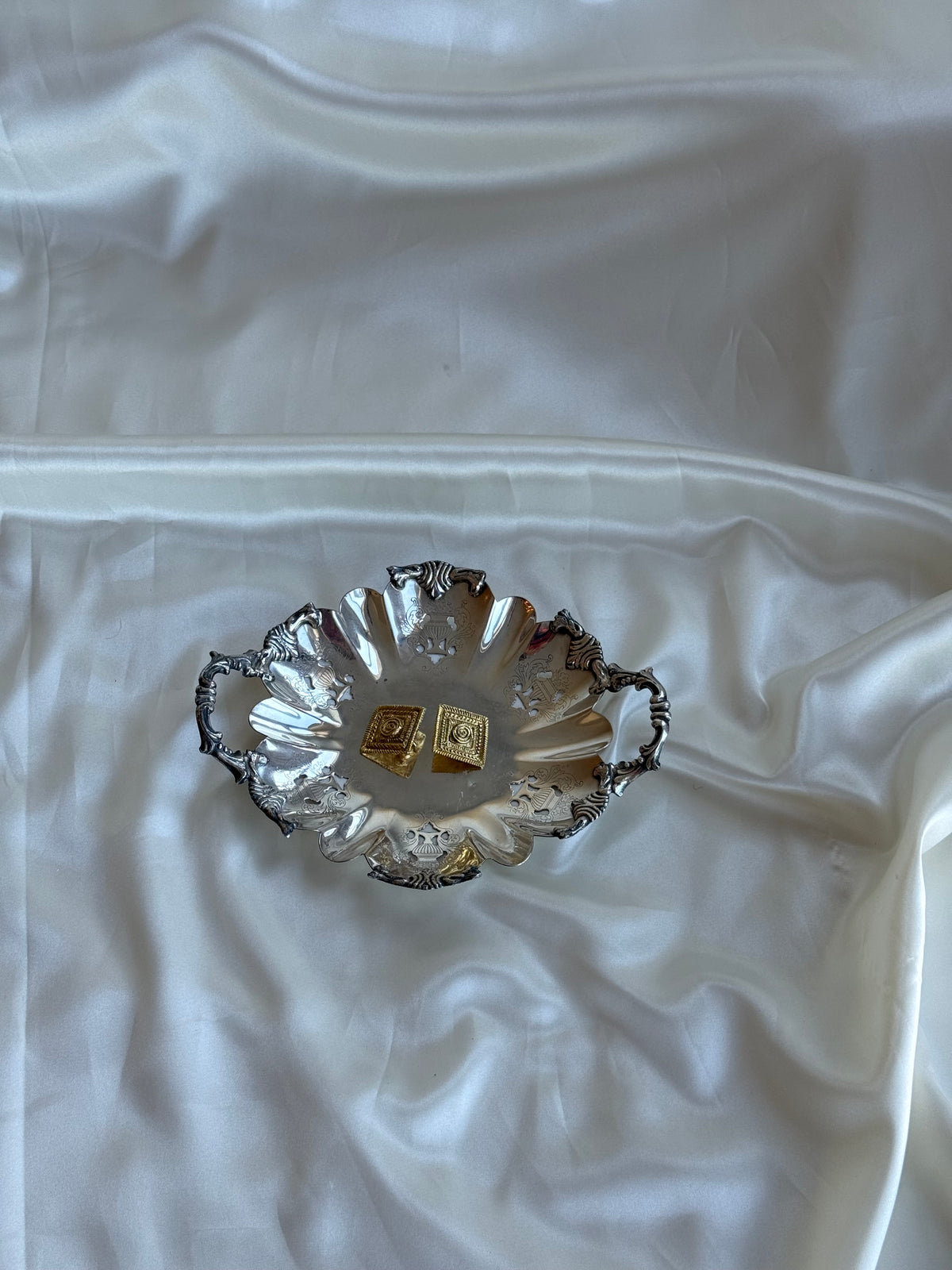 Vintage Silver-Plated Pierced Bonbon Dish