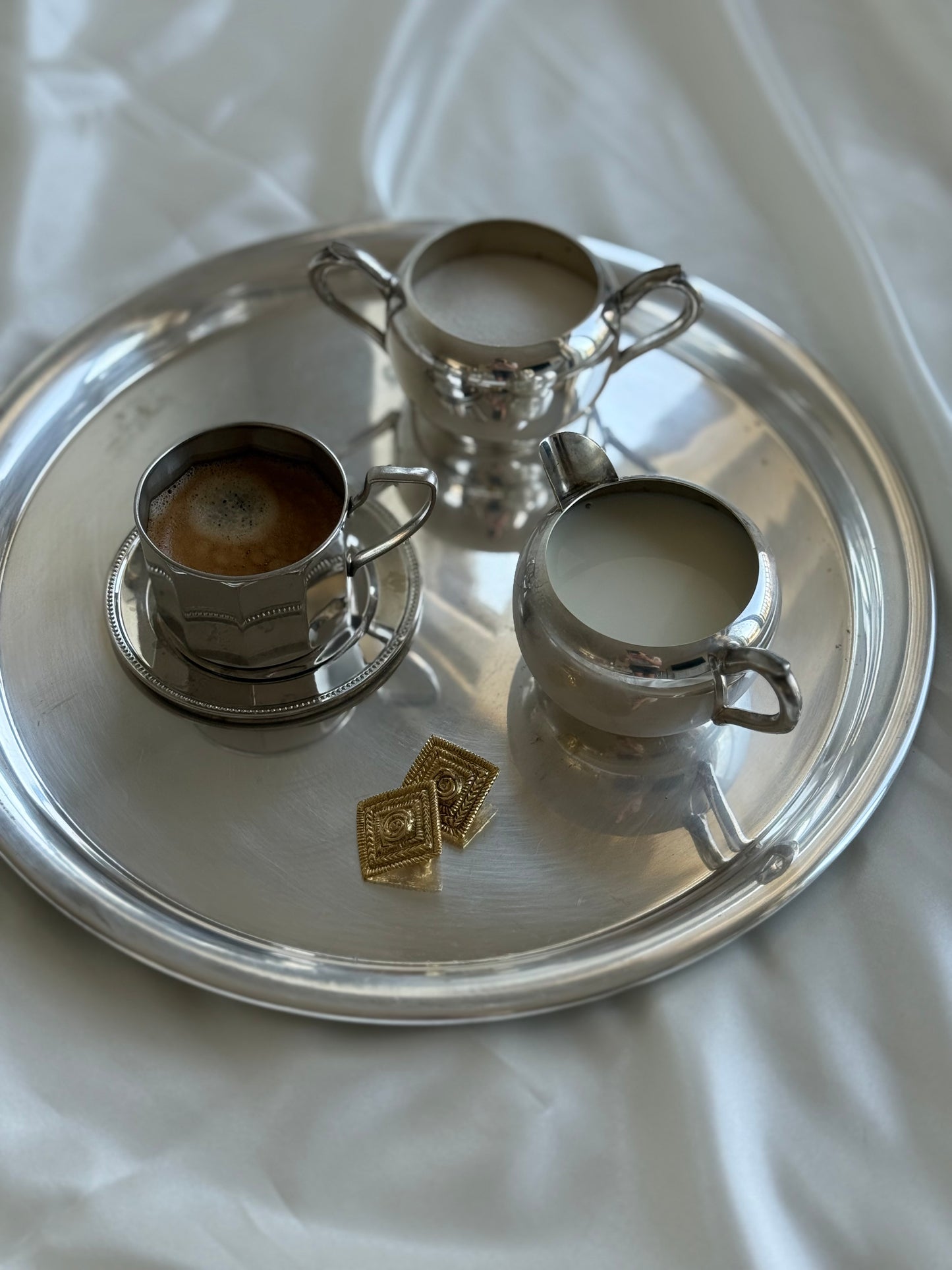 Vintage Silver-Plated coffee Cup & Saucer