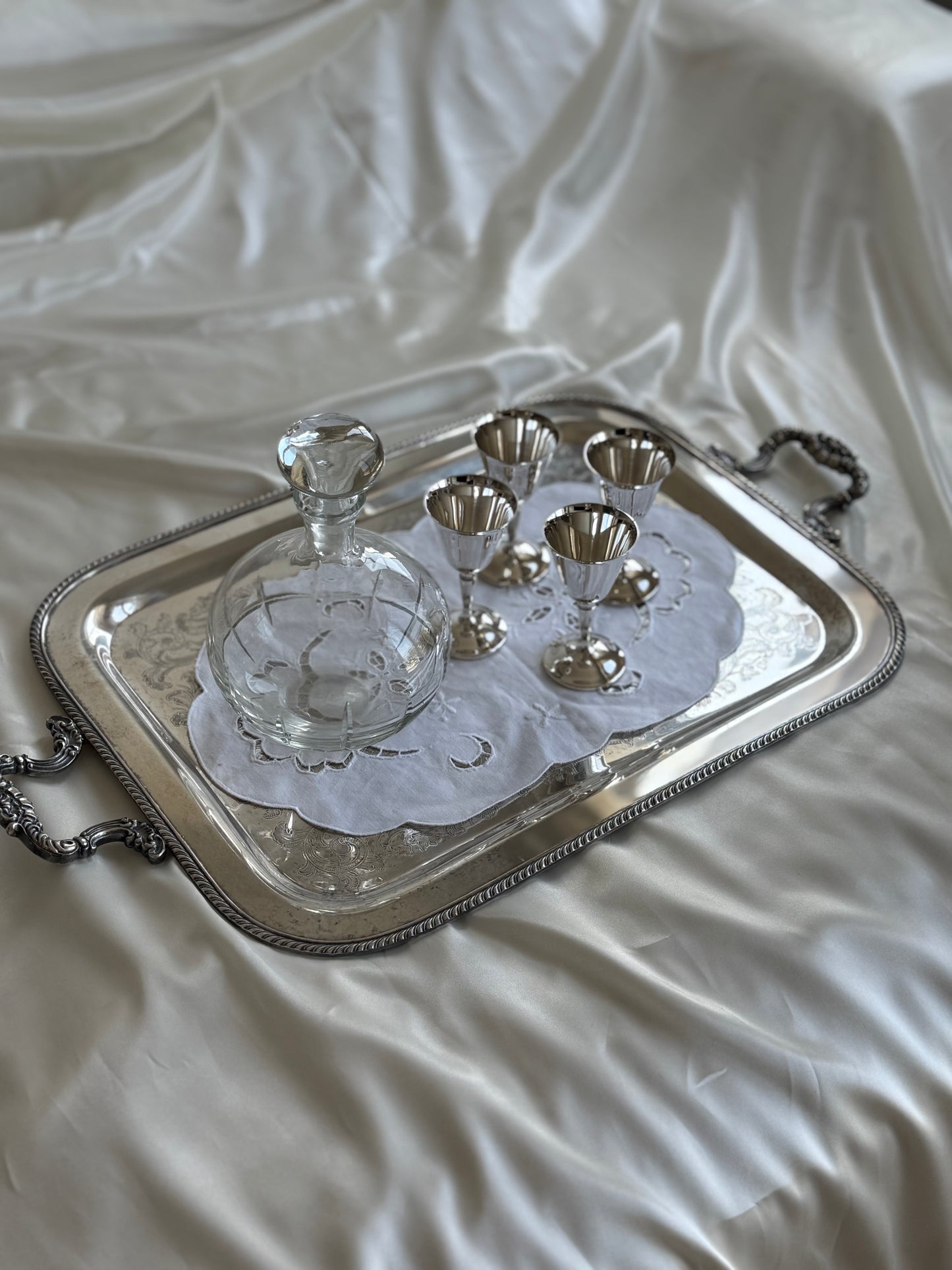 Set of 4 Vintage Italian Silver-Plated Goblets
