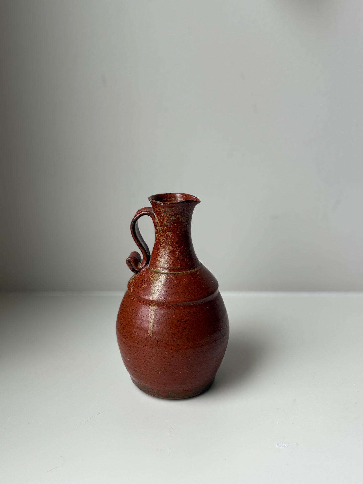 Vintage Ceramic vase sculptural handle