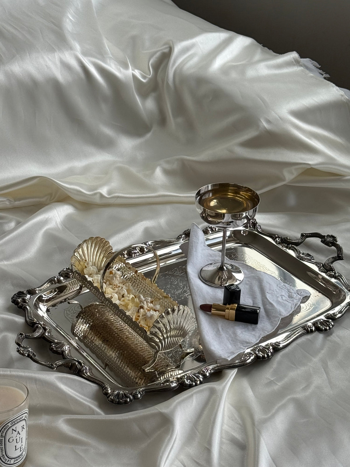 Vintage English-Style Silver-Plated Shell Motif Biscuit Tray – 8.5”