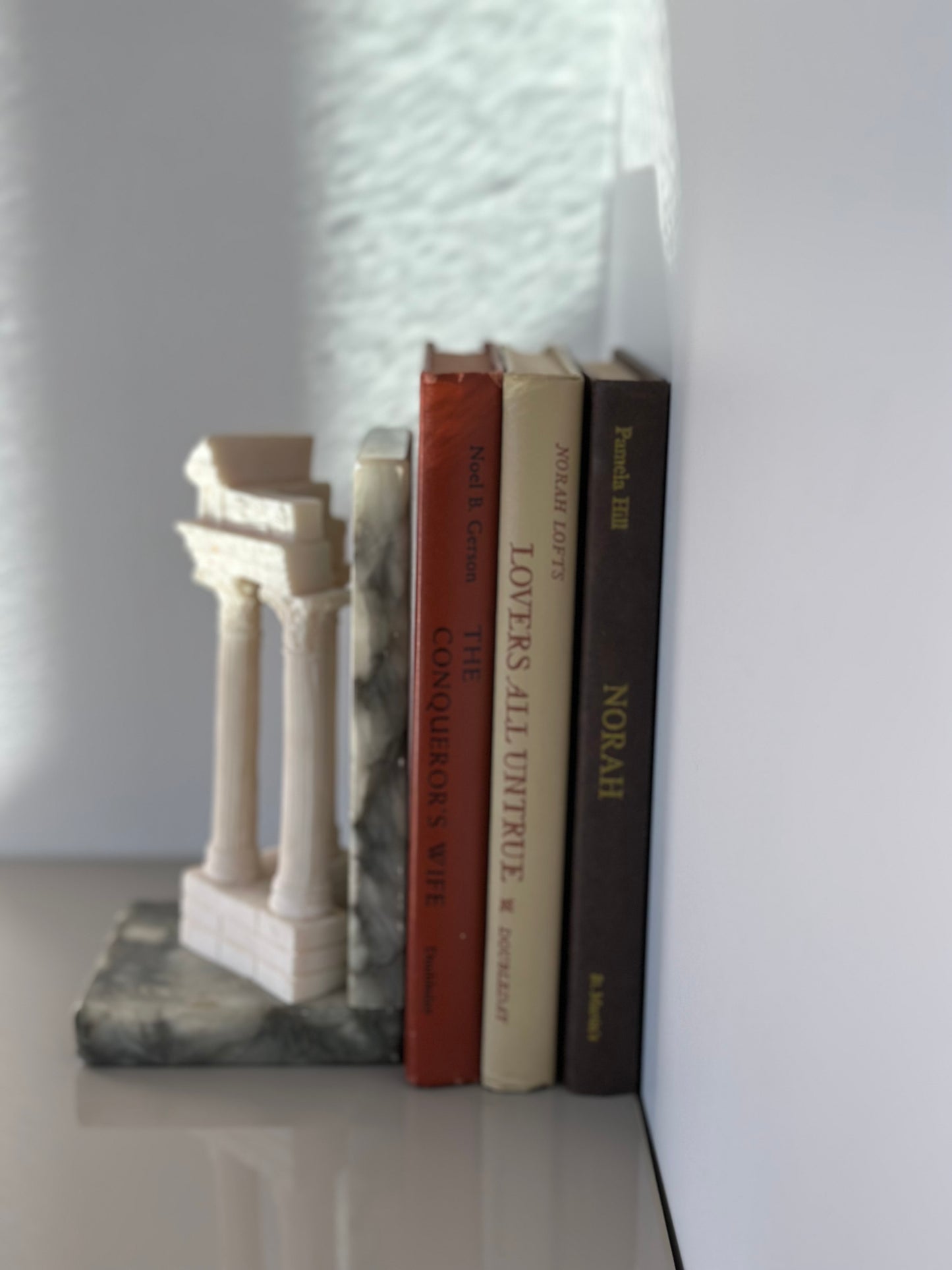 Alabaster and columns bookend