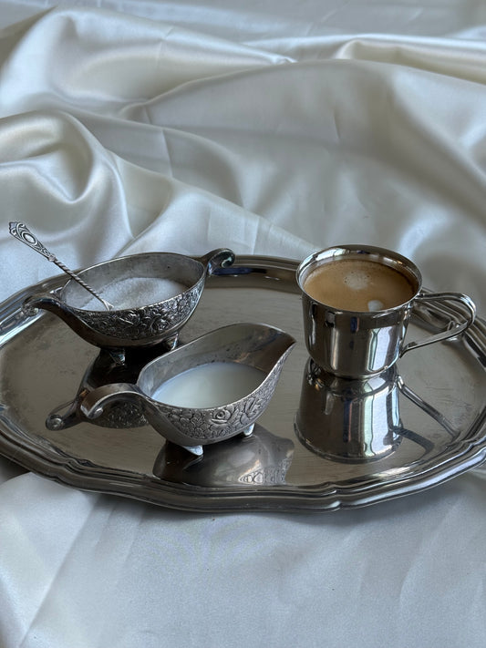 Vintage Silver plated Creamer & Sugar Bowl Set