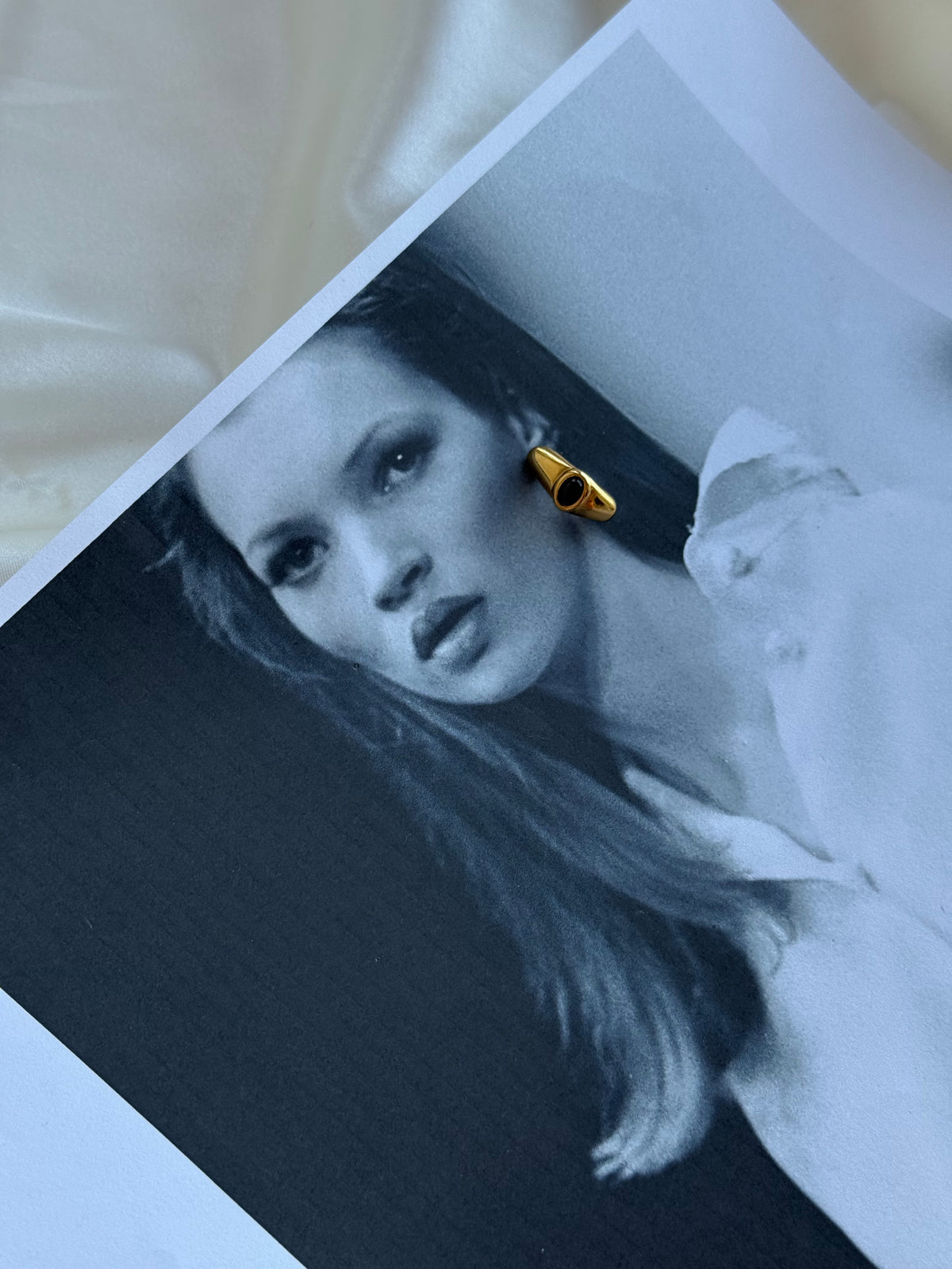Vintage Black & Gold-Tone Sculptural Stud Earrings