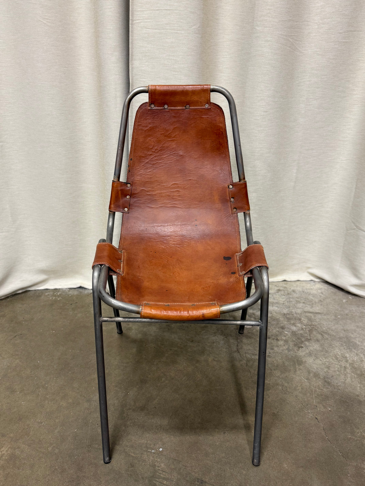Set of 3 Vintage Dal Vera Model 860 “Les Arcs” Cognac Leather Chairs, c. 1960s–70s