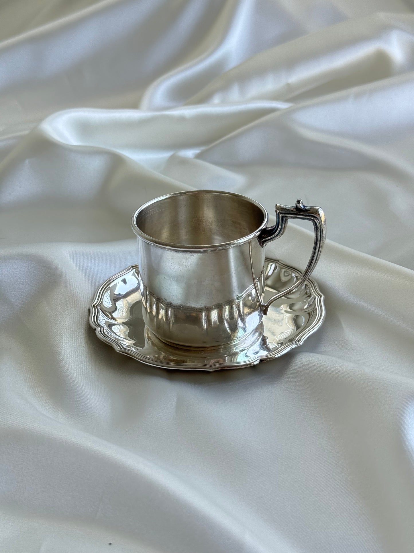 Vintage Silver Plated Tea / Coffee Cup with Underplate