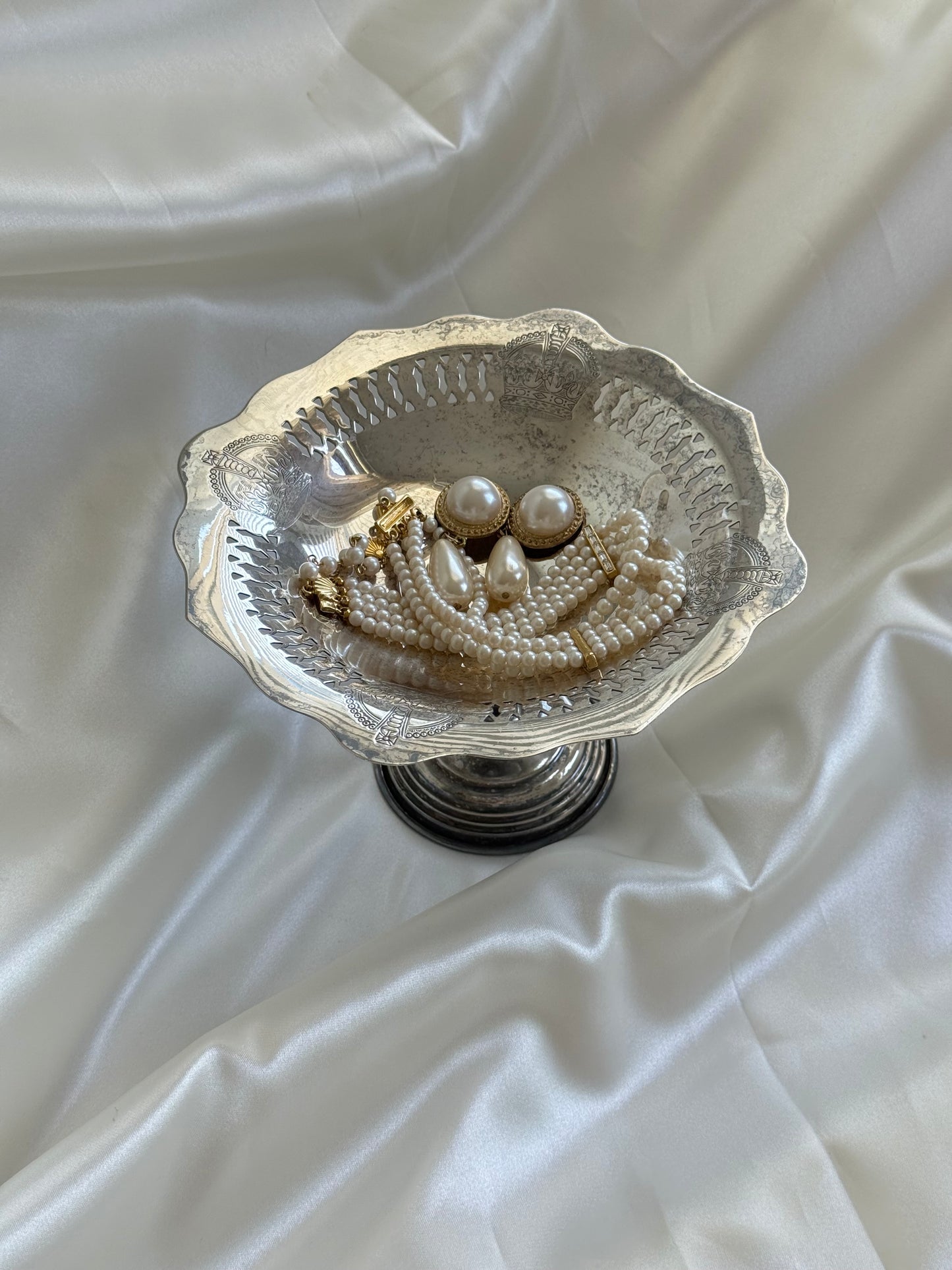 Small Vintage Silver Plated Pedestal Dish