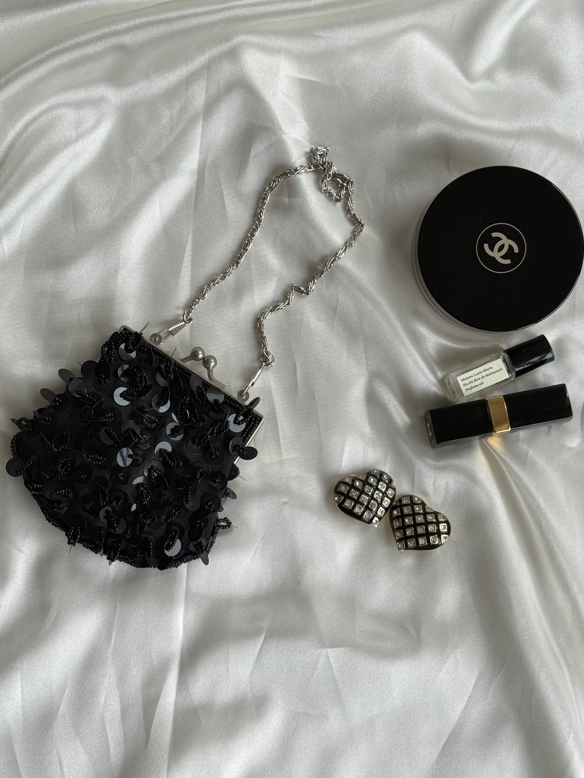 Vintage Black Sequin Mini Evening Bag