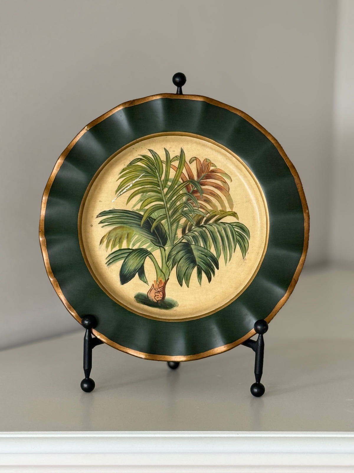 Vintage Toyo Hand-Painted Botanical Plates — Set of Four