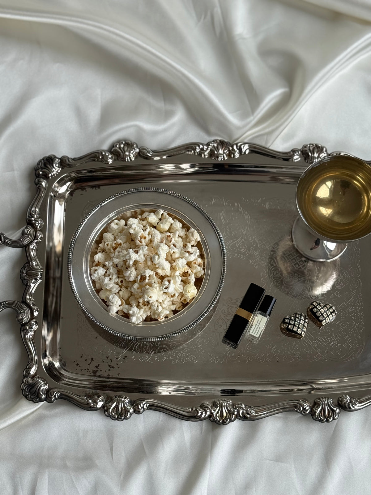 Vintage Silver-Plated Round Serving Bowl | Beaded Rim