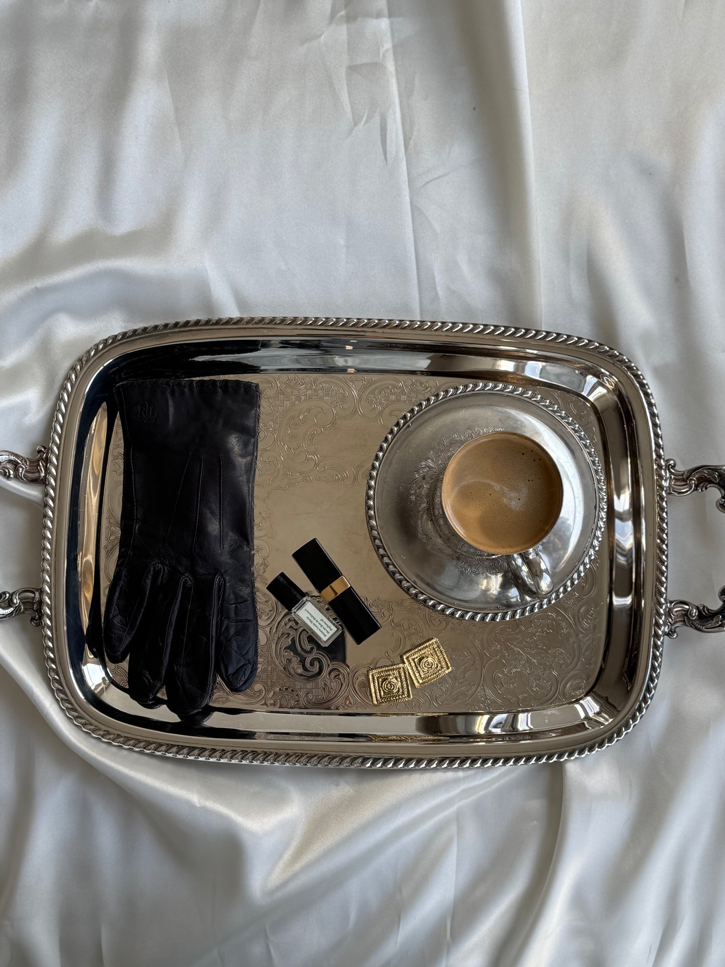 Vintage silver plated serving tray