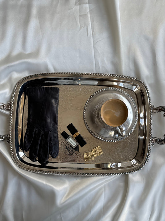 Vintage silver plated serving tray