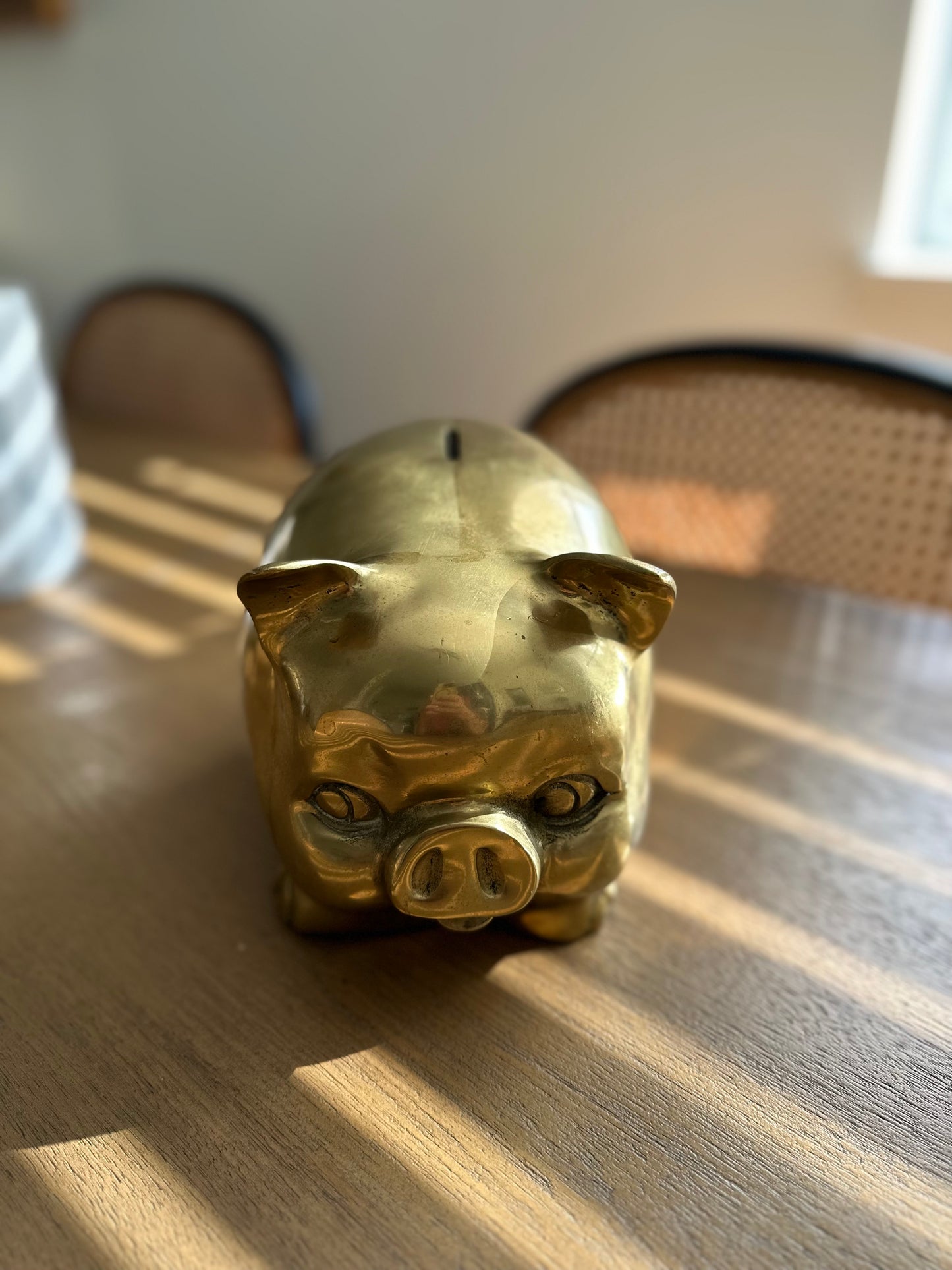 Vintage brass piggy bank