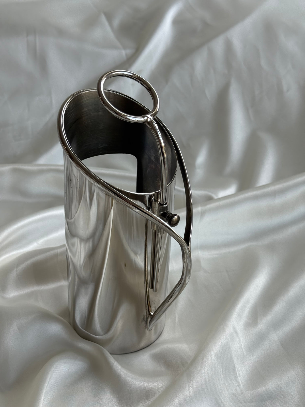 Vintage EP Brass Silver-Plated Wine Bottle Holder