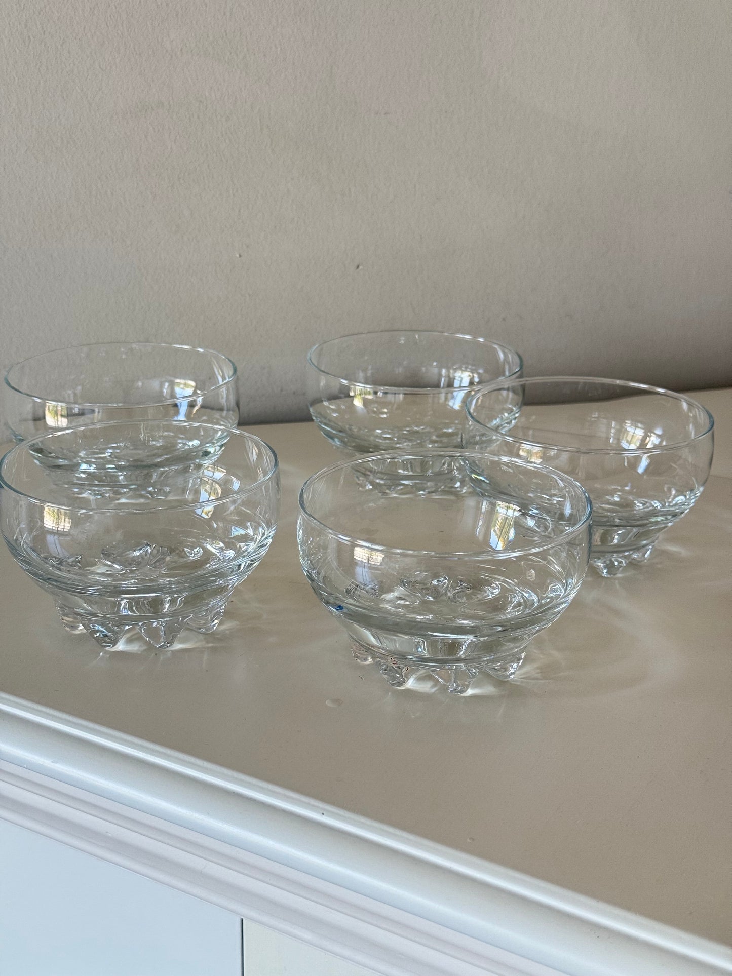 Set of 5 Vintage Italian Glass Dessert Bowls