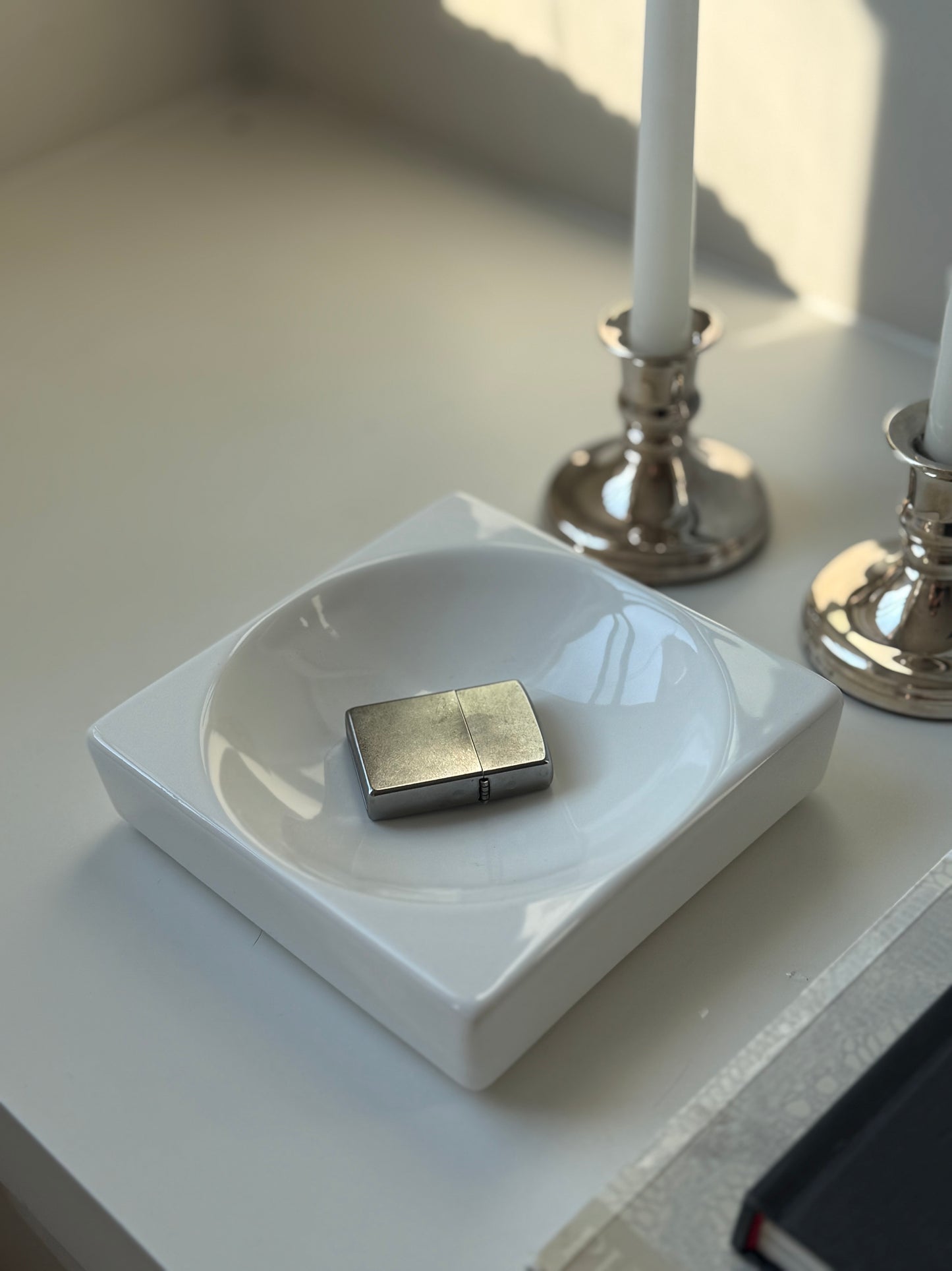 Minimalist White Ceramic Catchall Dish