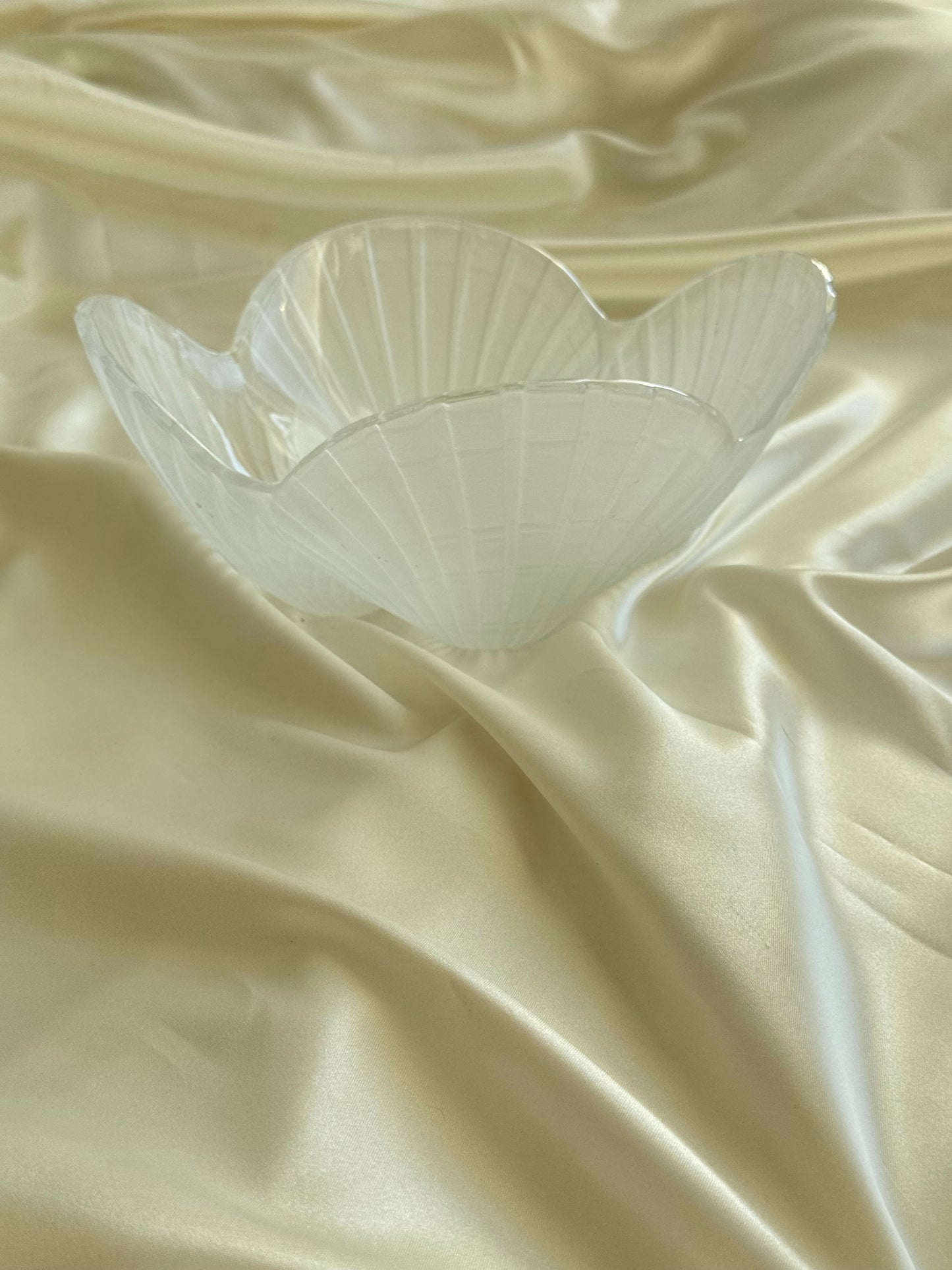 Vintage Frosted Glass Shell Serving Set – 5 Pieces