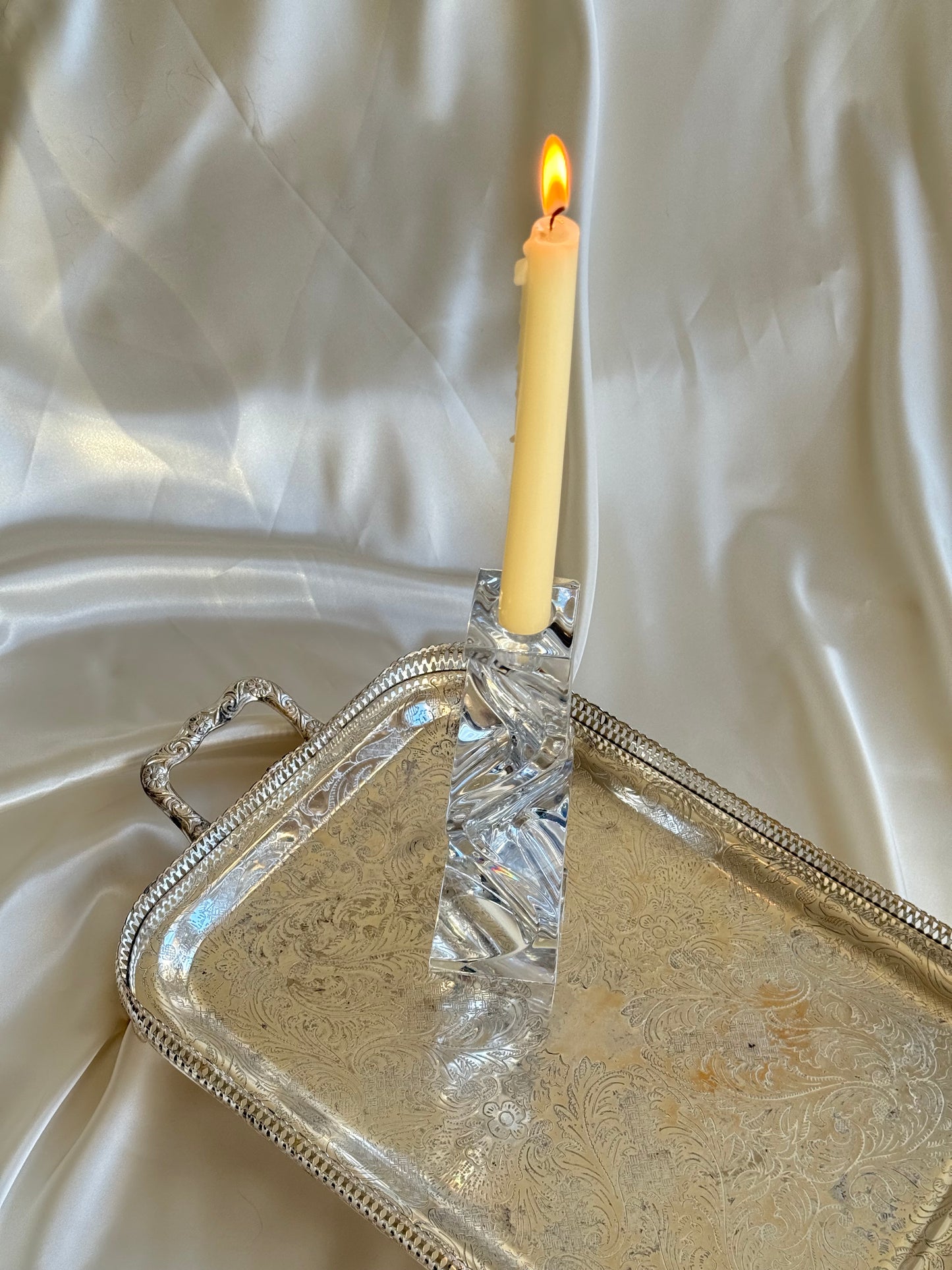 Rogaska Crystal Candleholder – Twisted Design