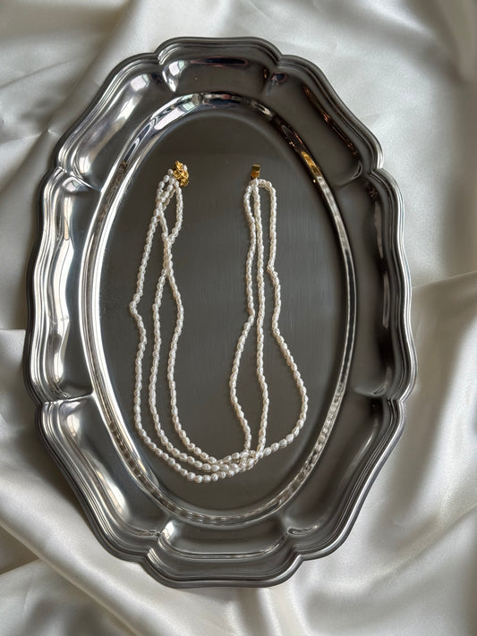 Vintage Triple Strand Freshwater Pearl Necklace