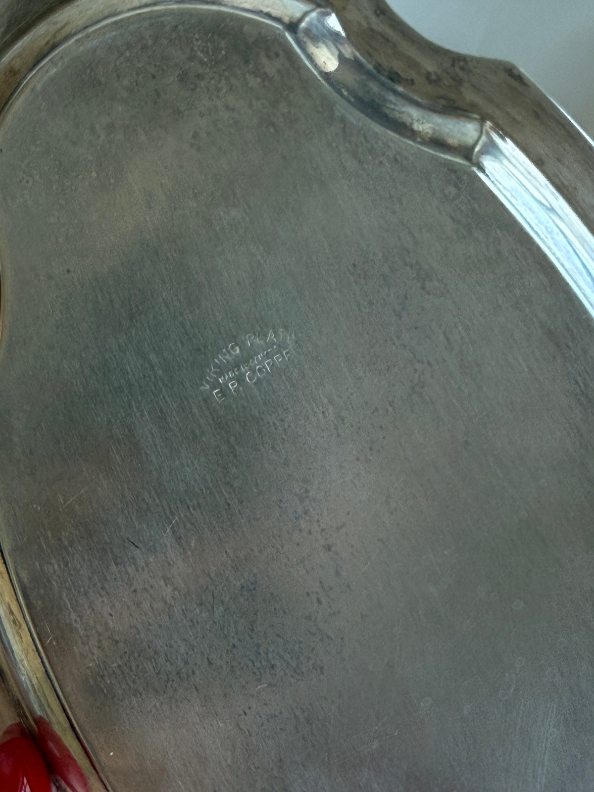 Vintage Silver-Plated Engraved Vanity Tray