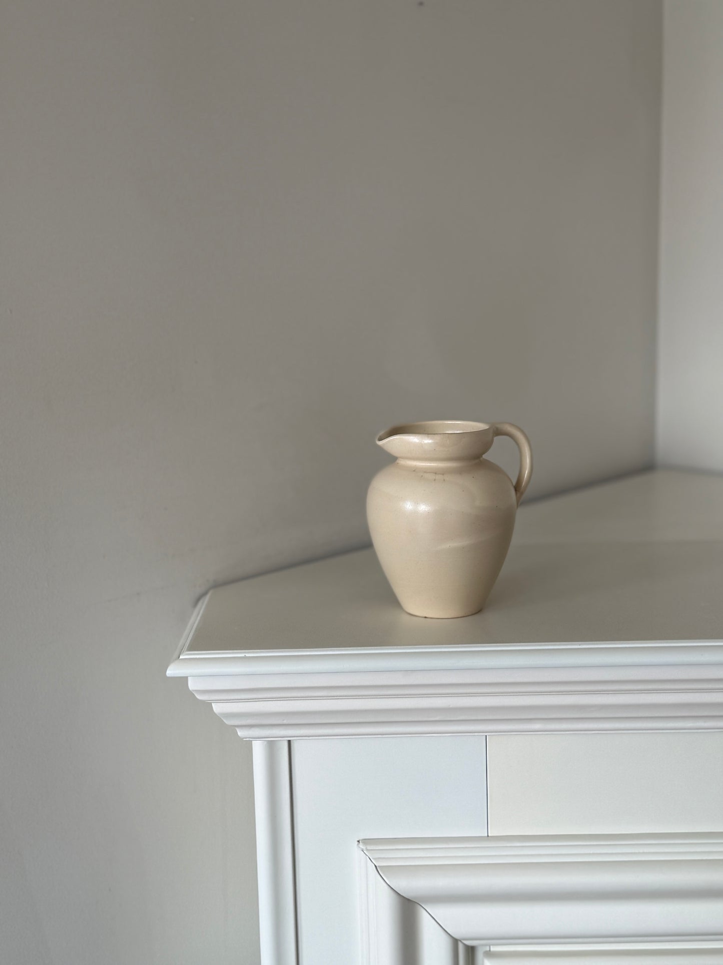 Vintage Cream Ceramic Pitcher