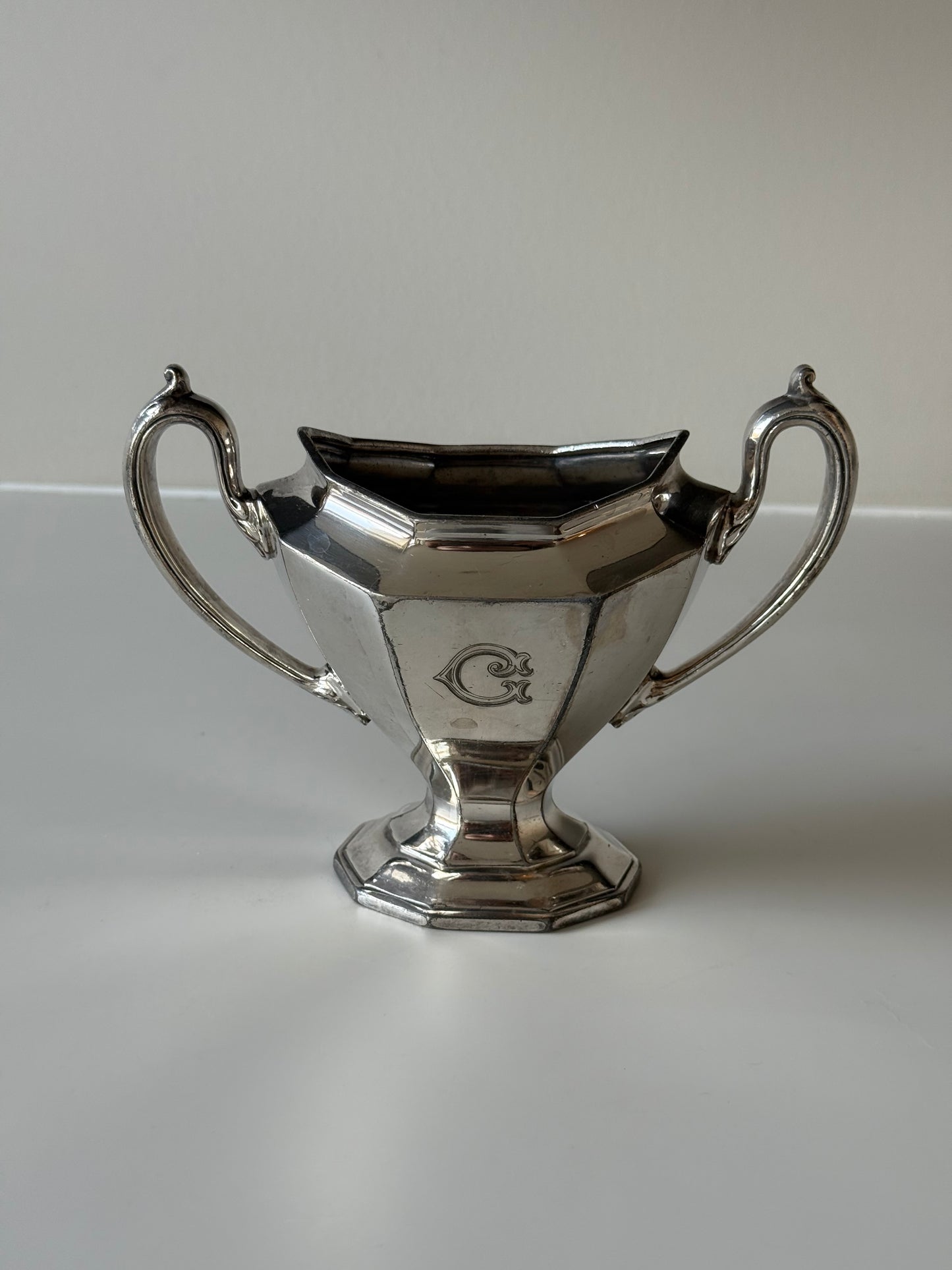 Vintage Silver-Plated Sugar Dish with Spoon