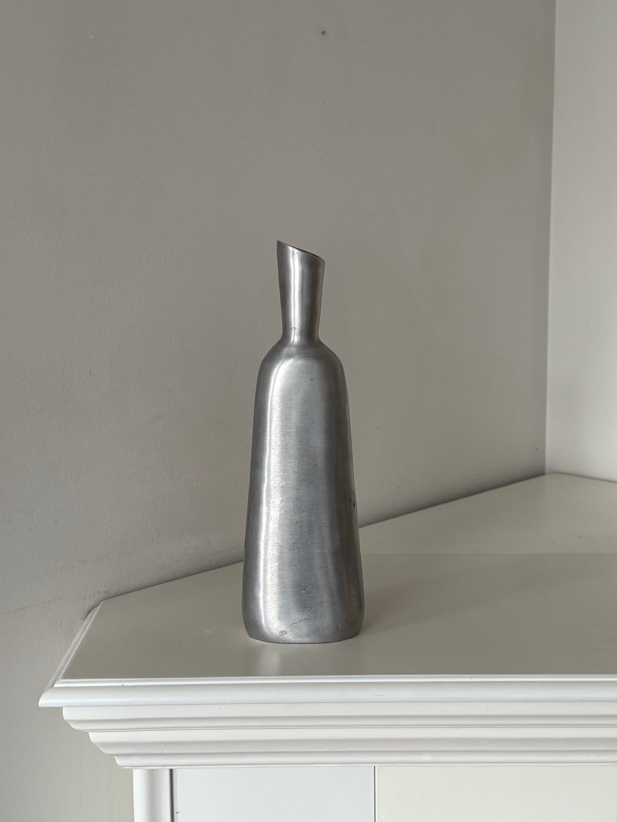 Vintage Modernist Silver Tone Sculptural vase