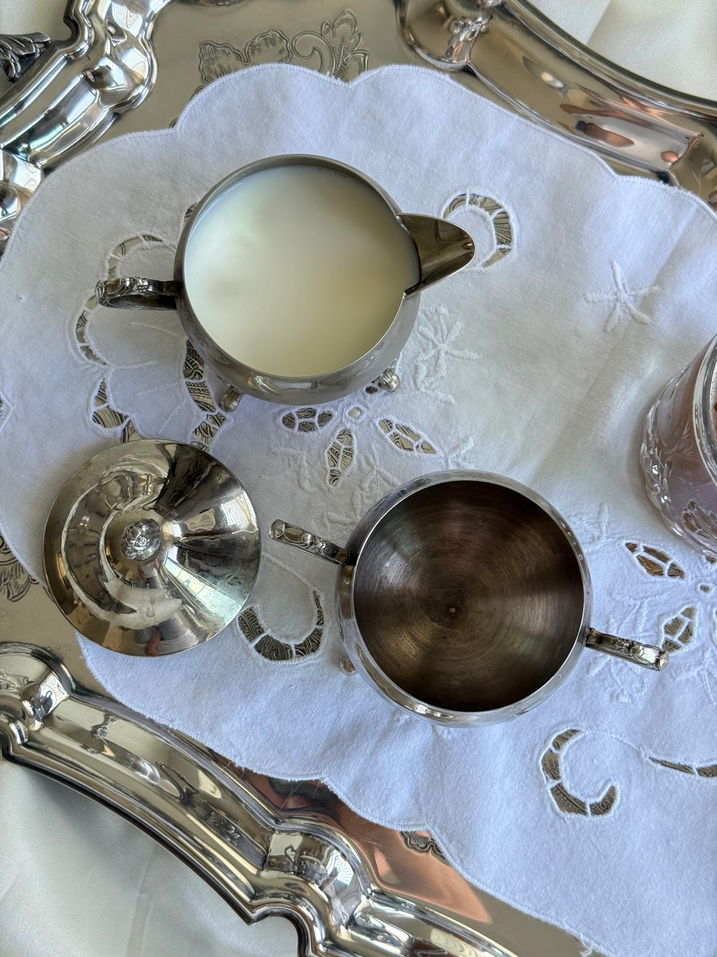Vintage Silver Plated Cream & Sugar Set