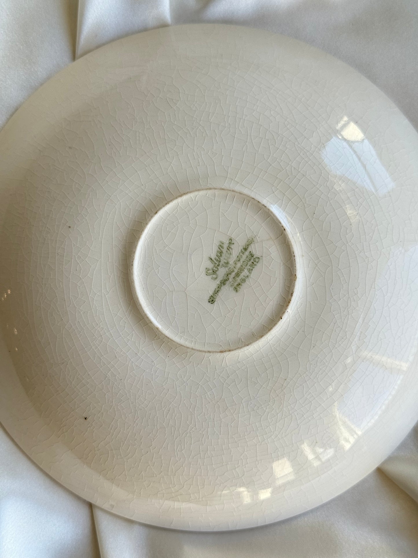 Vintage English Transferware Plate – Romantic Pastoral Scene