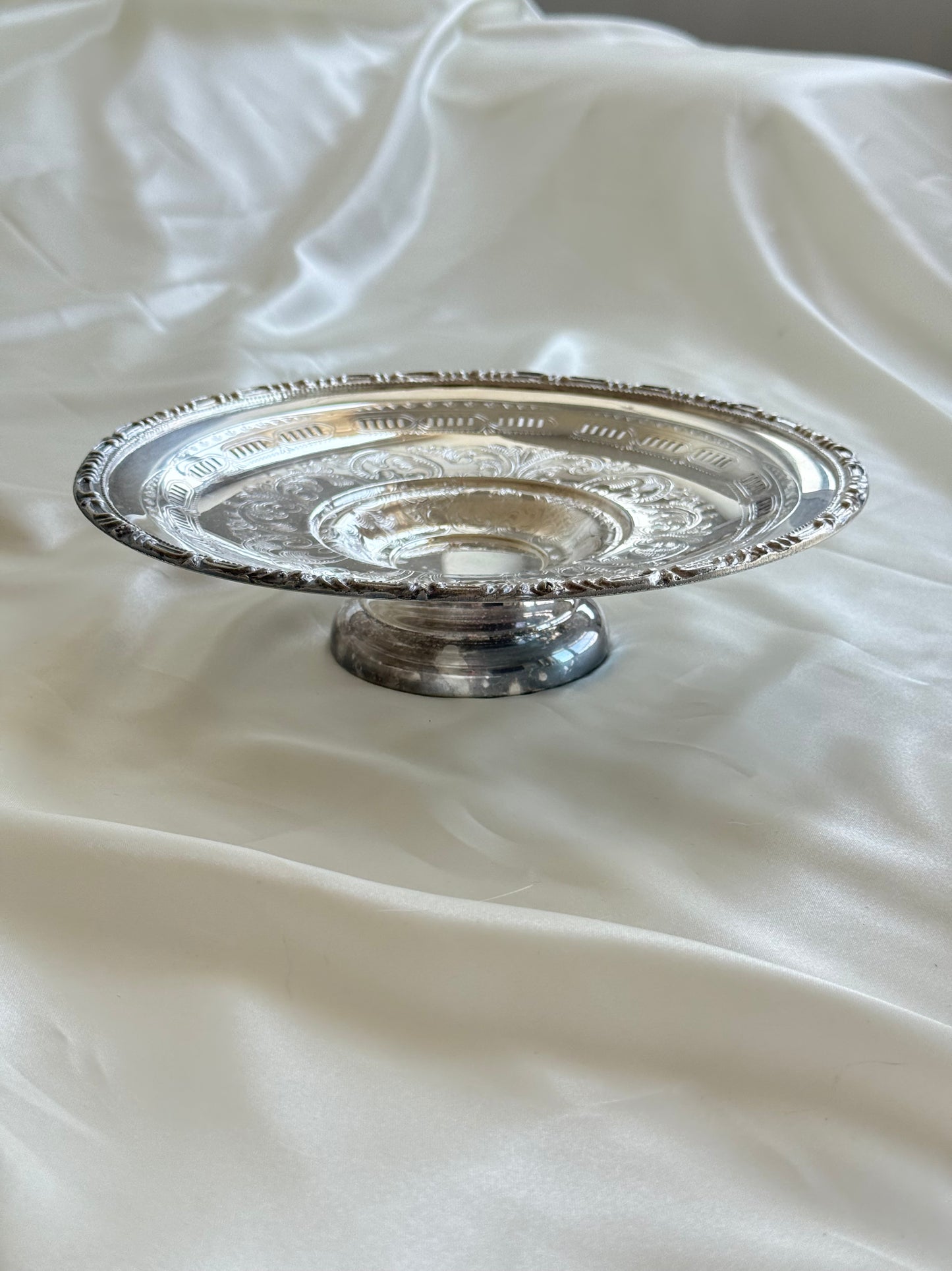 Vintage Silver Plated Pedestal Bon Bon Dish
