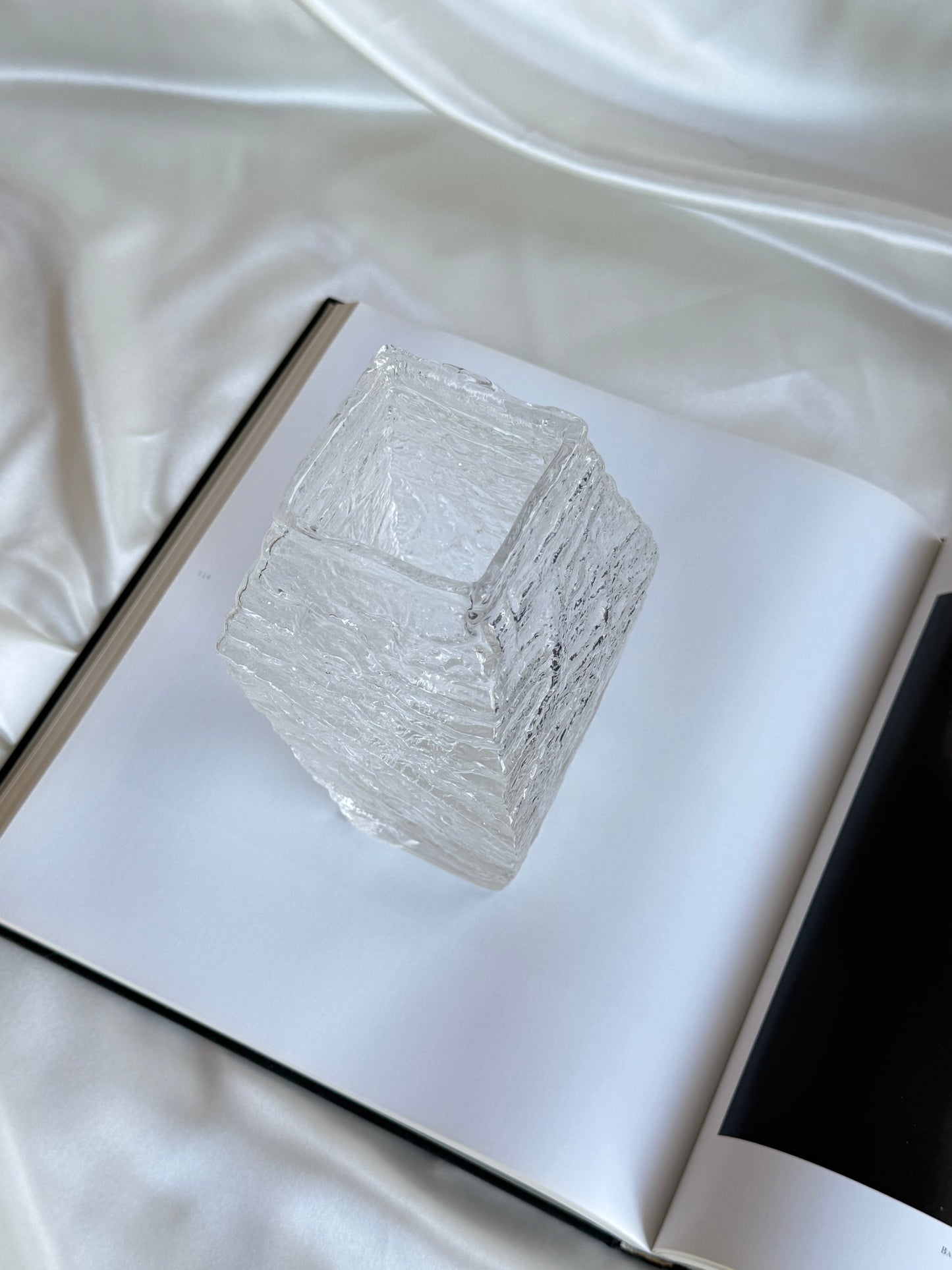 Vintage Ice Glass Vase