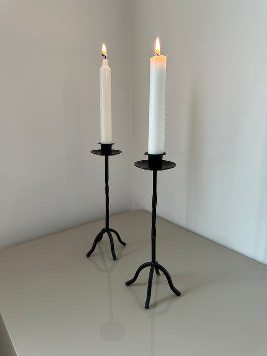 Black metal candleholders