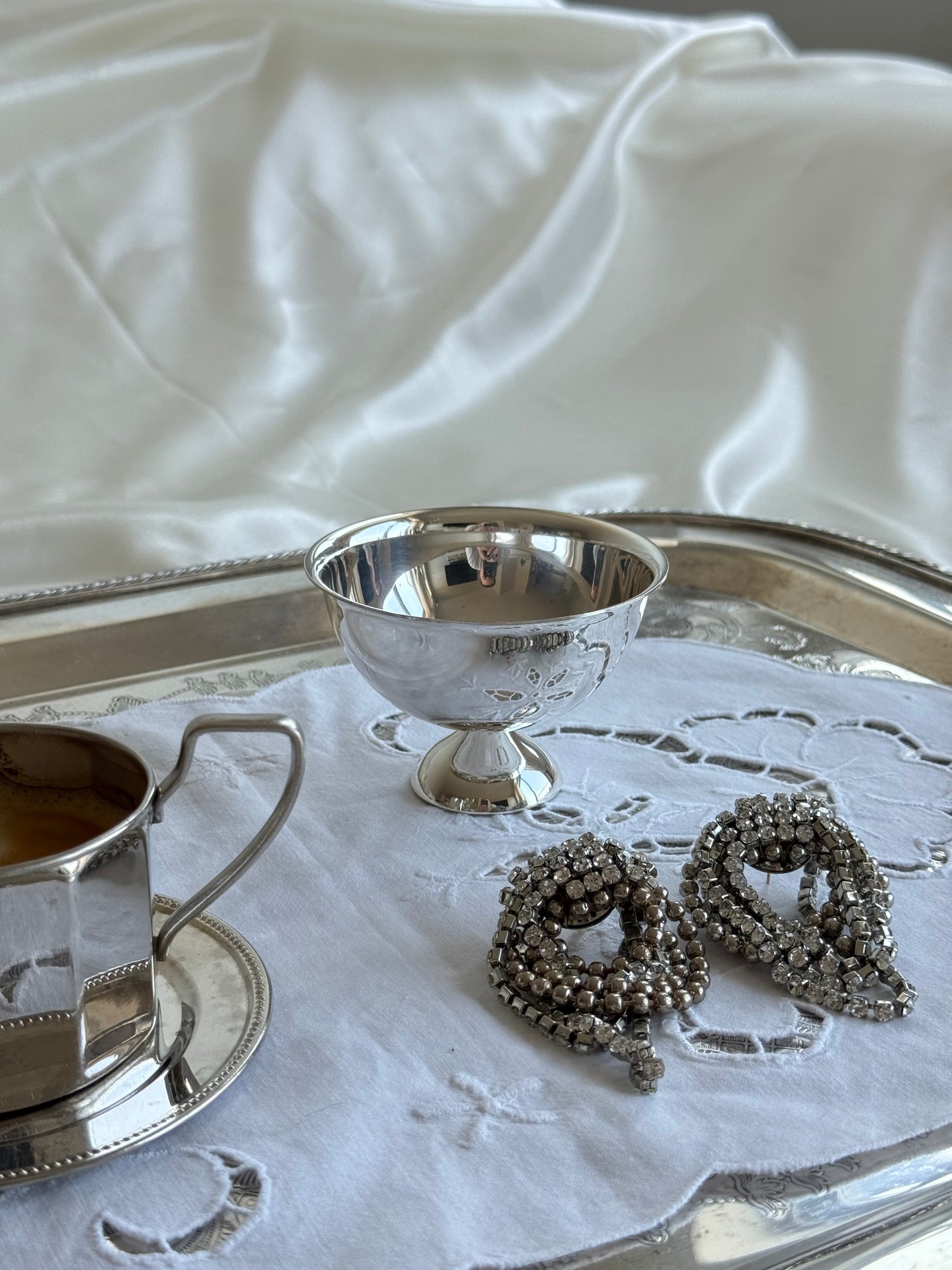 Vintage Silver-Plated Mini Pedestal Bowl