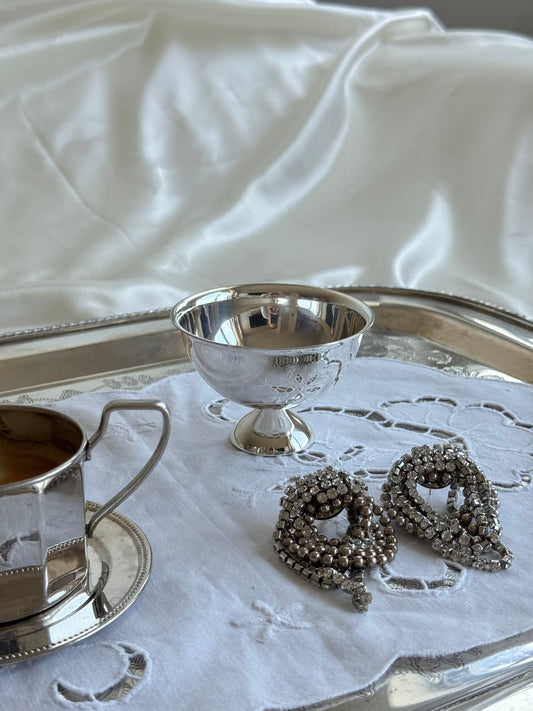 Vintage Silver-Plated Mini Pedestal Bowl