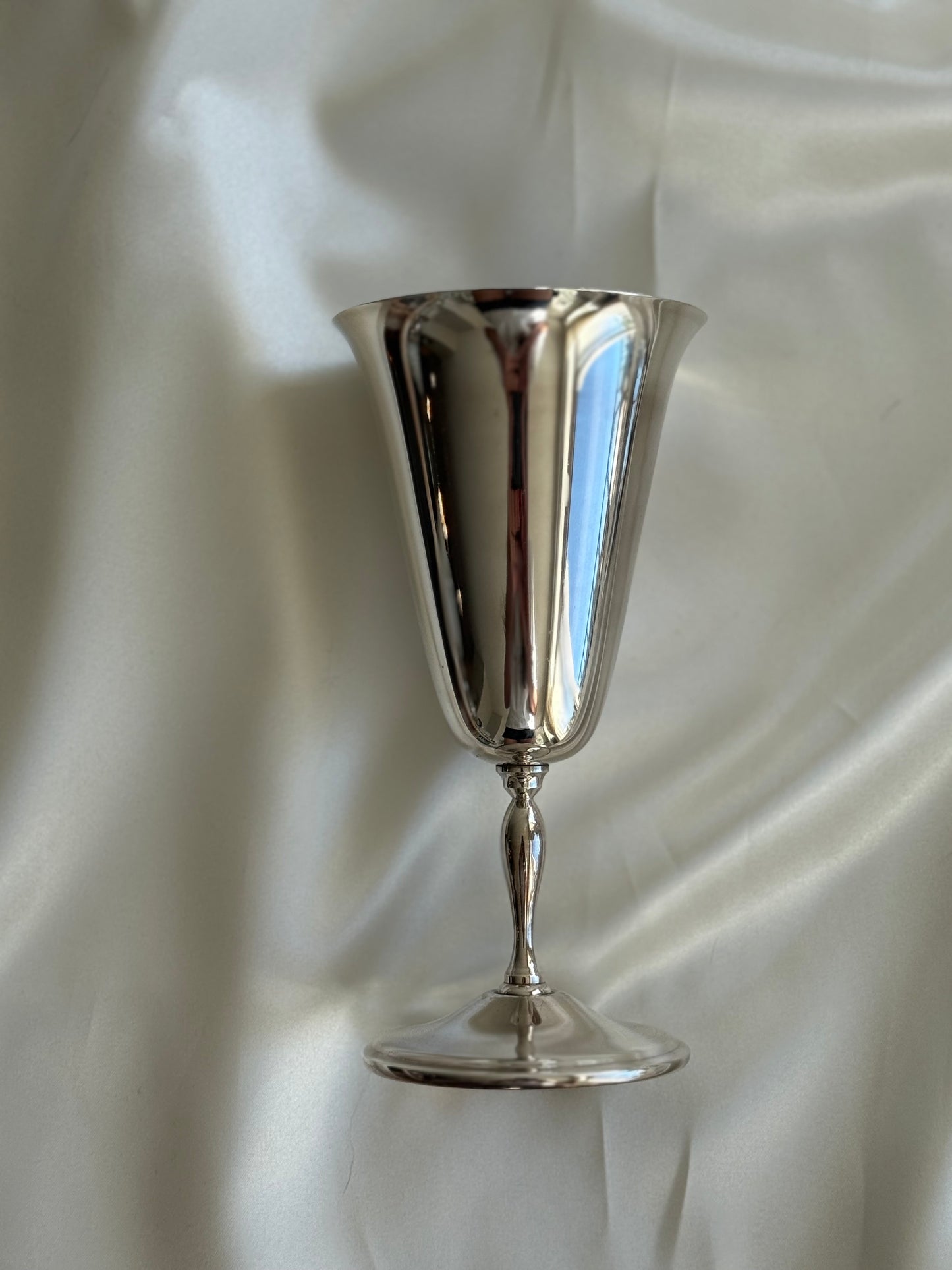 Set of 4 Vintage Silver-Plated Champagne Goblets