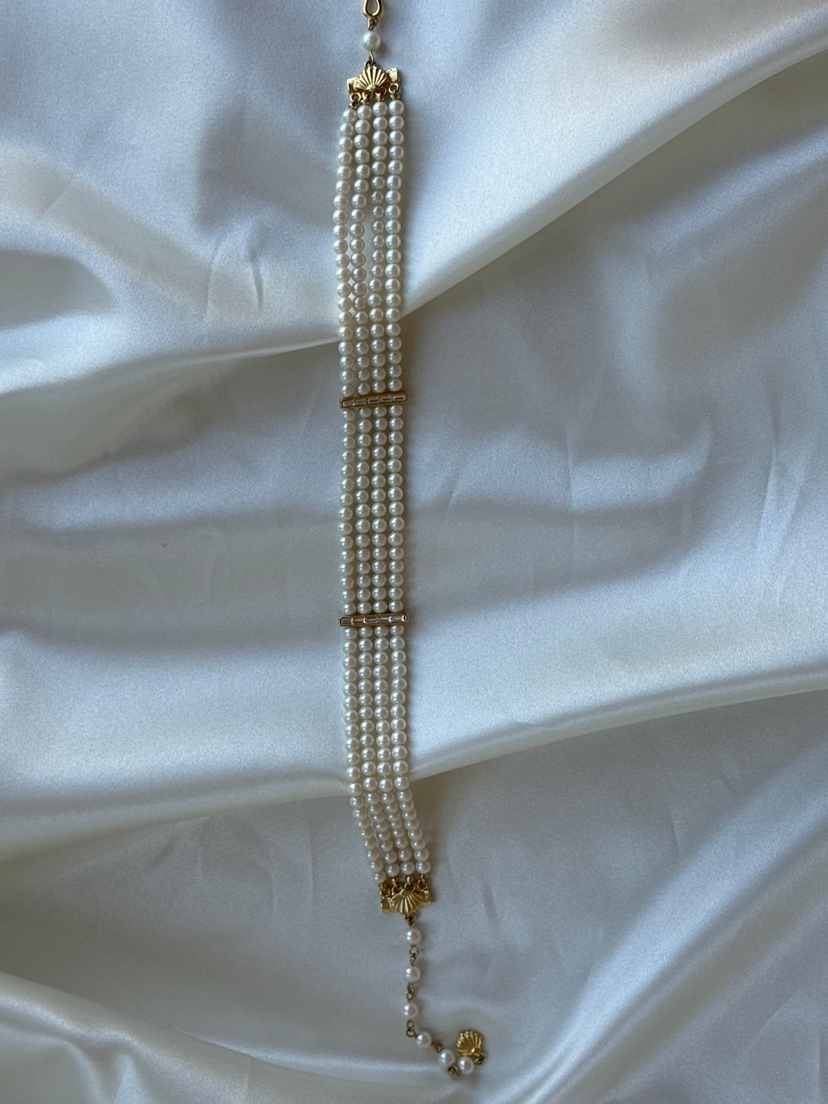 Vintage Multi-Strand Faux Pearl Choker Necklace