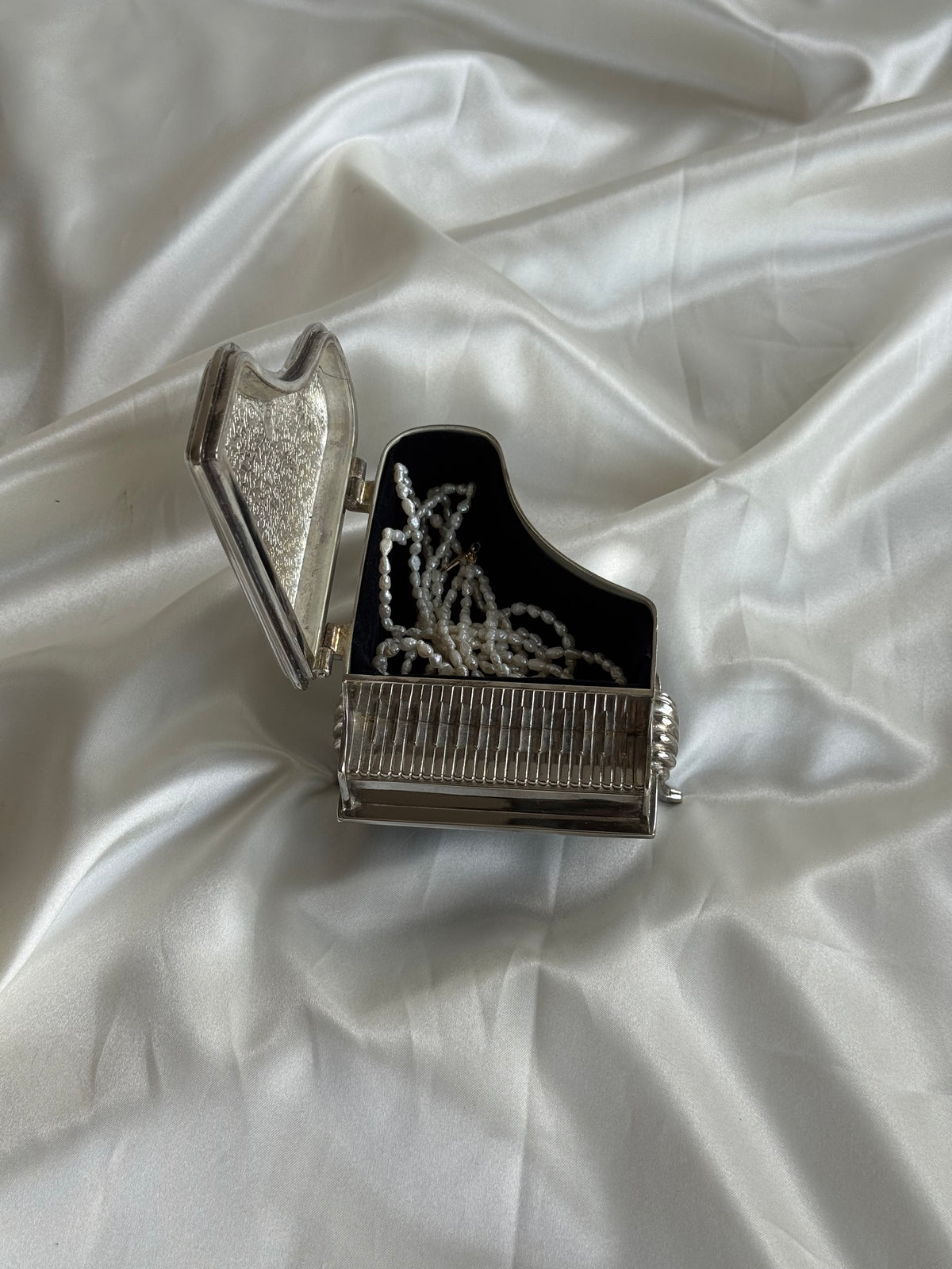 Vintage Silver Plated Piano Trinket Box