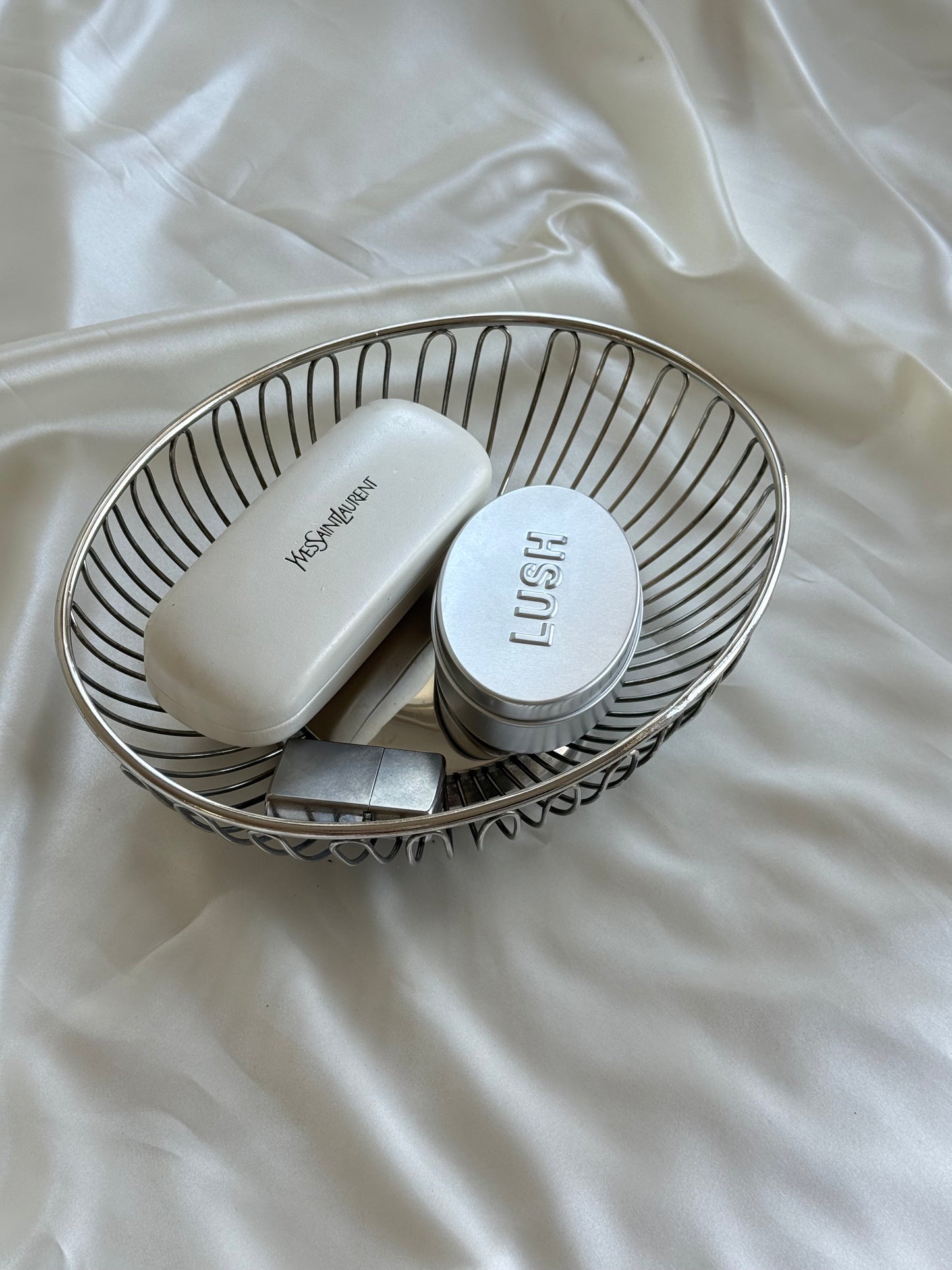Vintage Silver Plated on Steel Wire Bowl