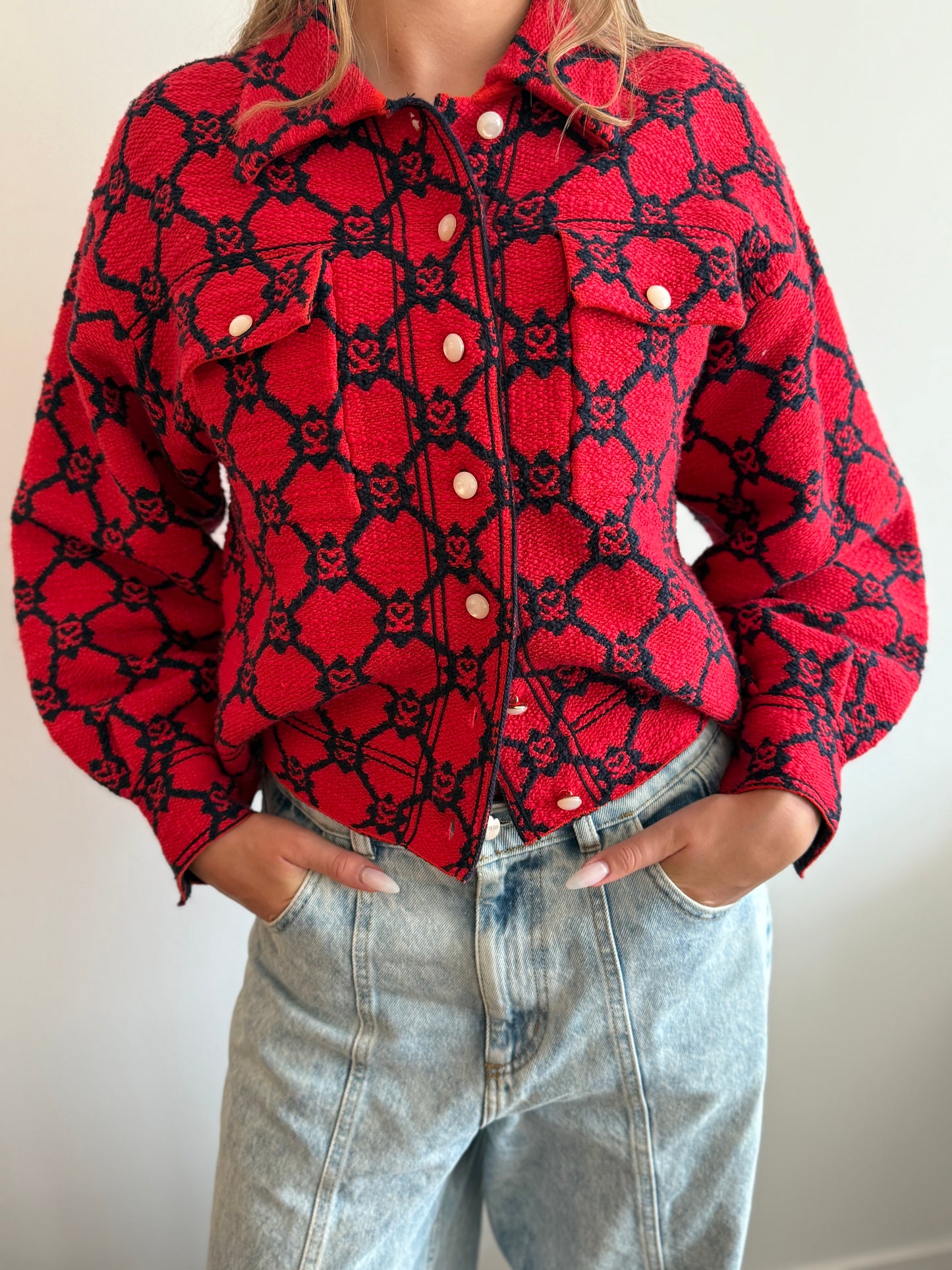 Sandro Paris “Sammy” Monogram Jacquard Jacket