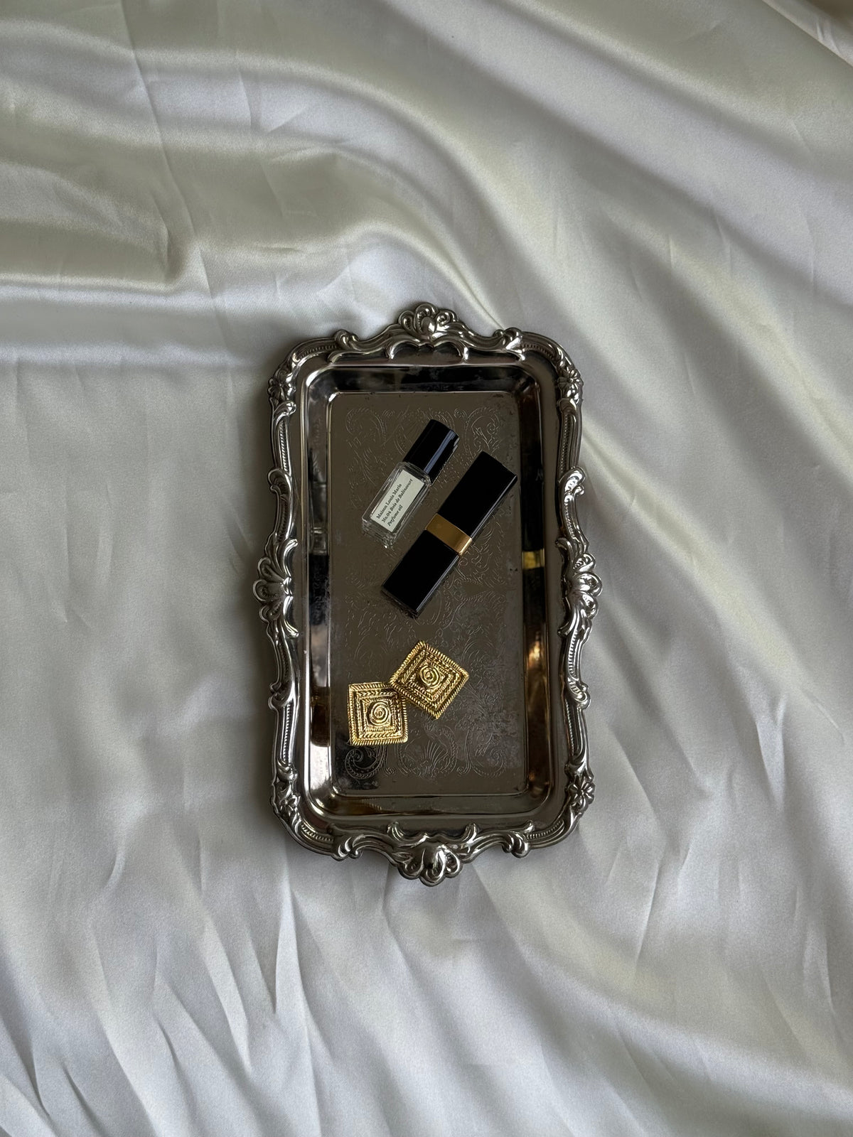 Vintage Silver-Plated Ornate Vanity Tray