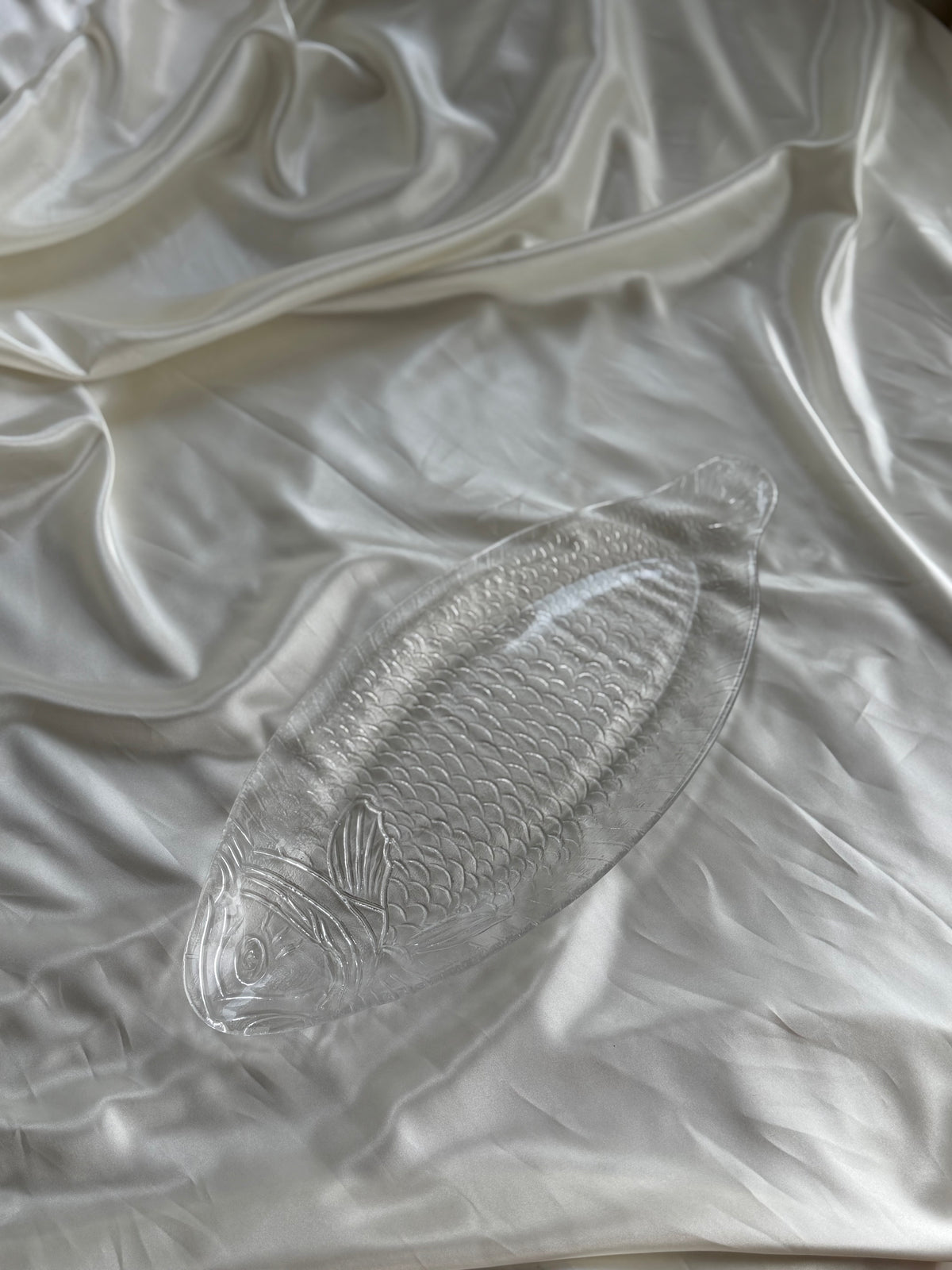 Vintage XL Pressed Glass Fish Serving Platter