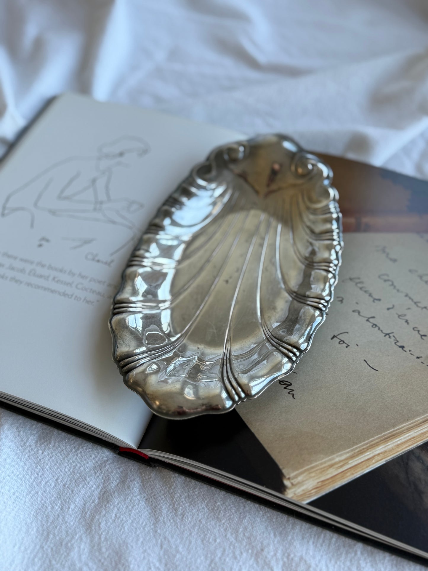 Vintage Silver-Plated Shell Dish
