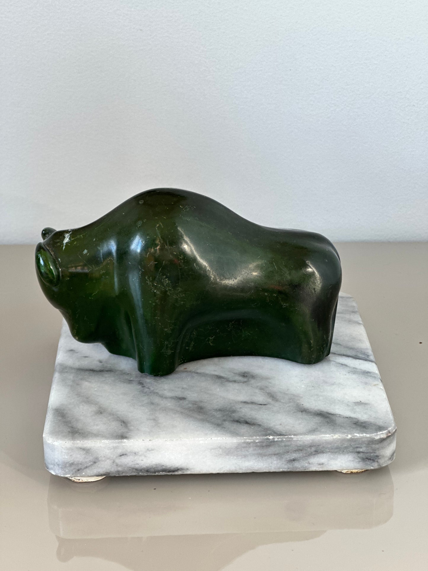 Green Bison figurine