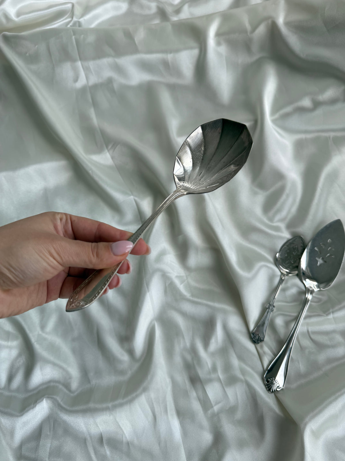Vintage Silver-Plated Serving Utensils | Set of Three