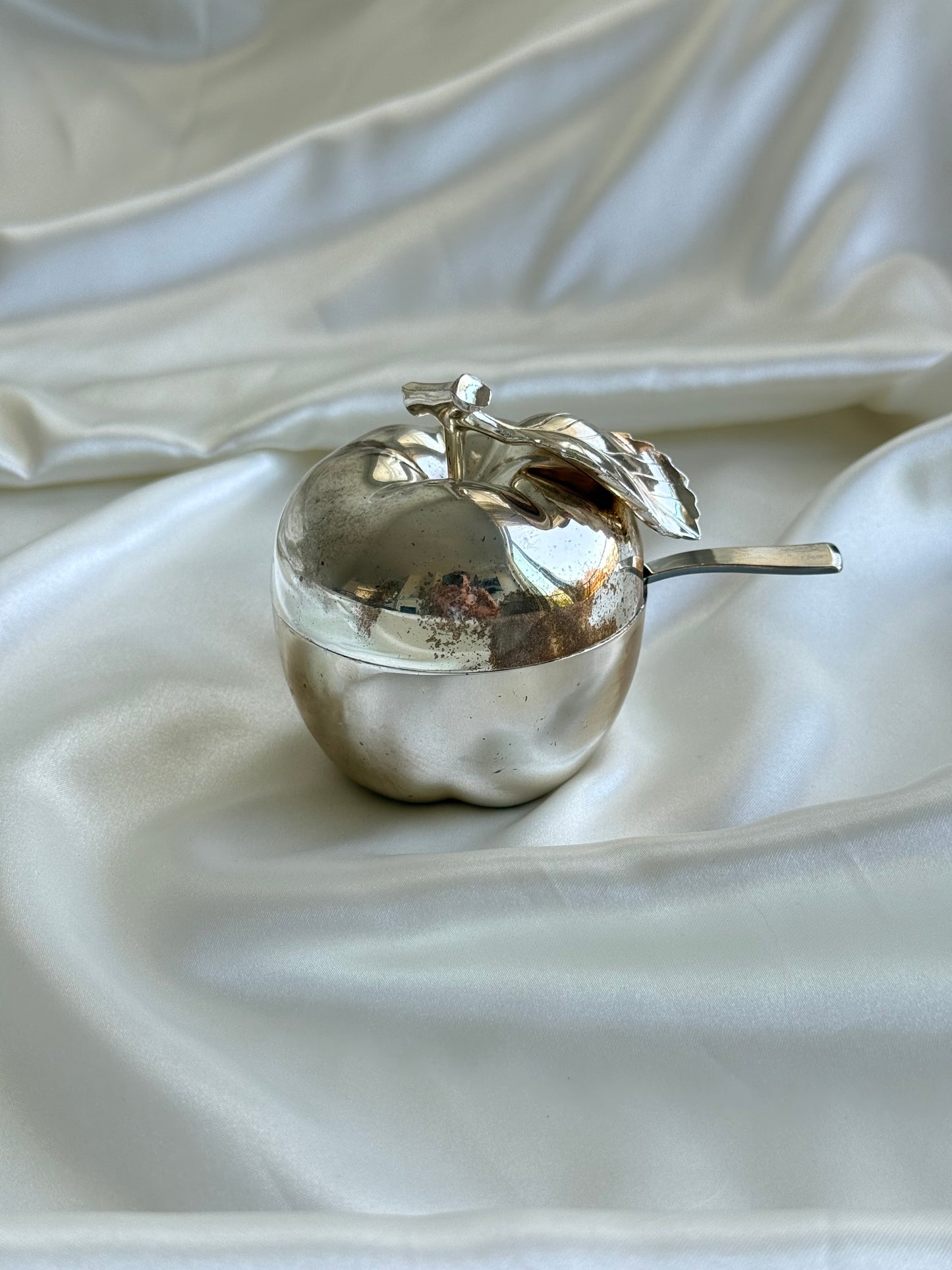 Vintage Apple Sugar Bowl with Spoon