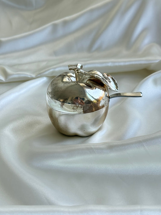 Vintage Apple Sugar Bowl with Spoon