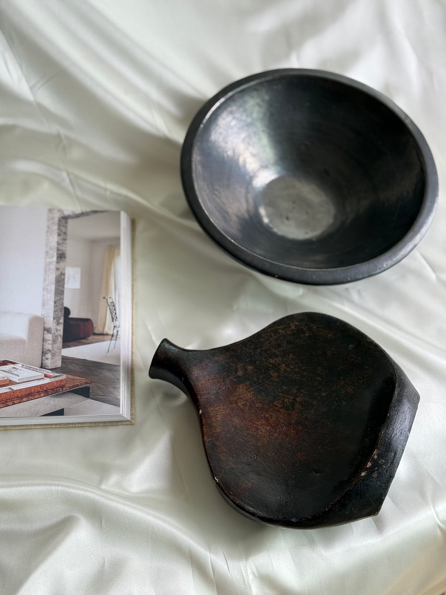 Vintage Mexican Sculptural Vase – Asymmetrical Flat Flask